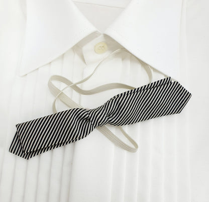 Vintage bow tie from the 50s-60s, black and white striped pattern