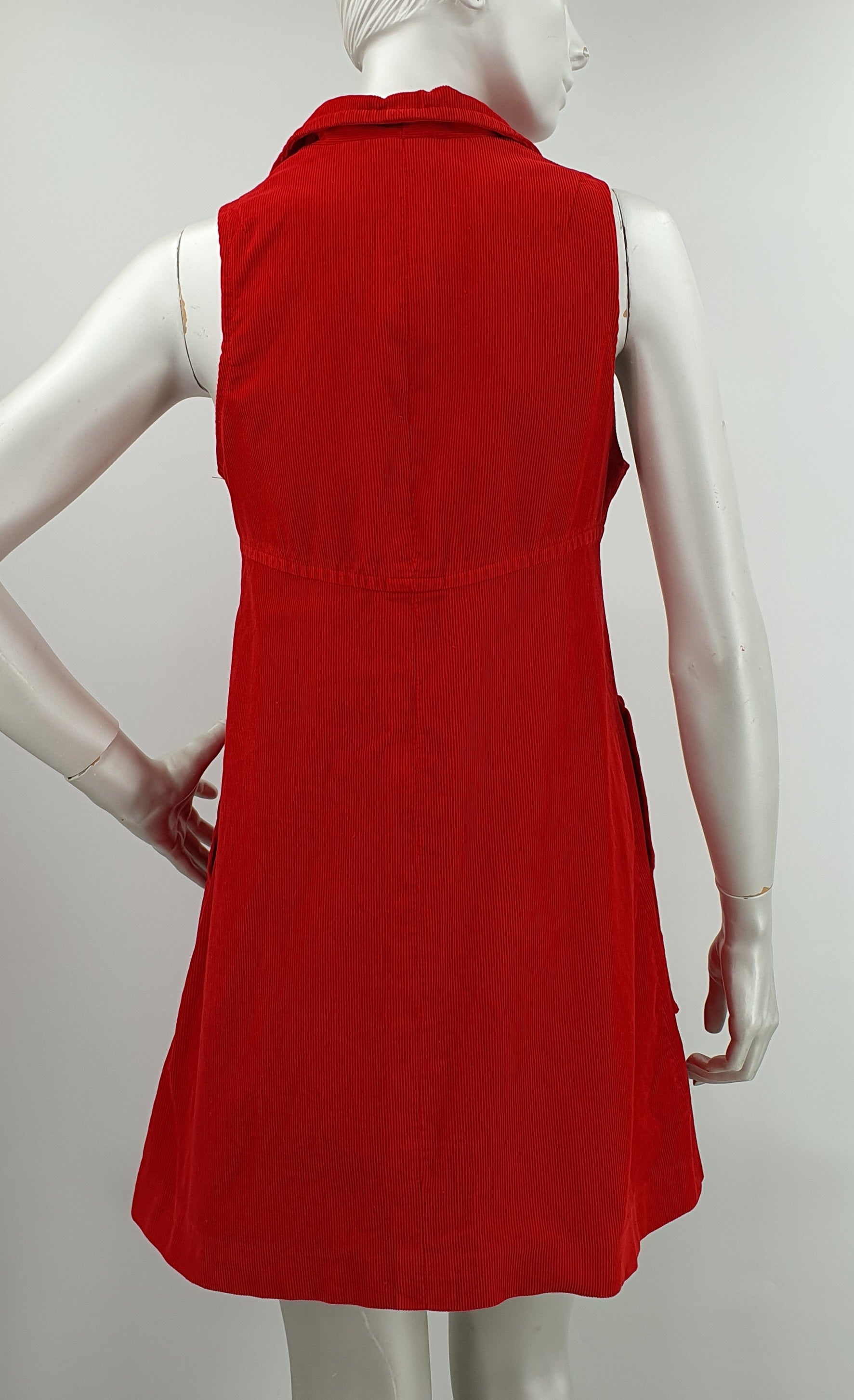 Er-Ma, red corduroy vest dress from the 70s, size 36