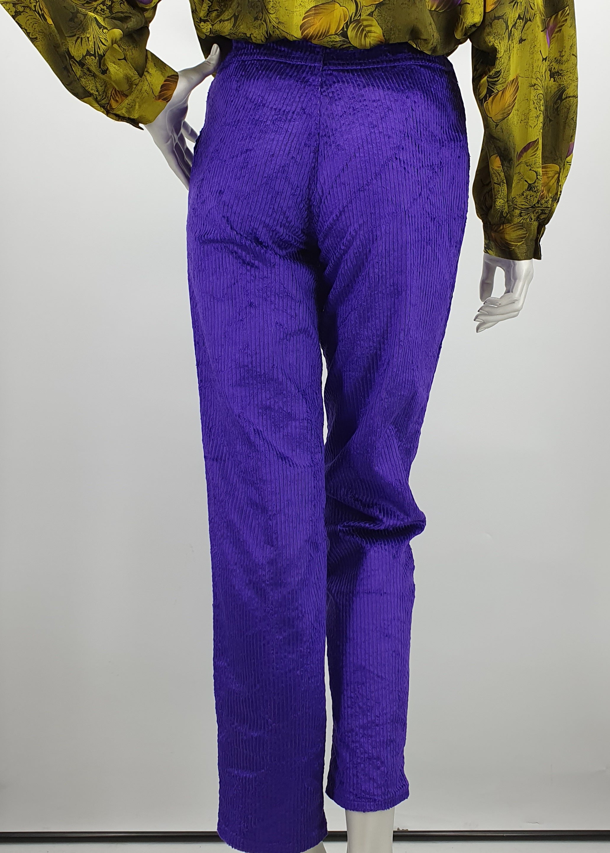 Brandtex, purple corduroy pants from the 80s-90s, size 34