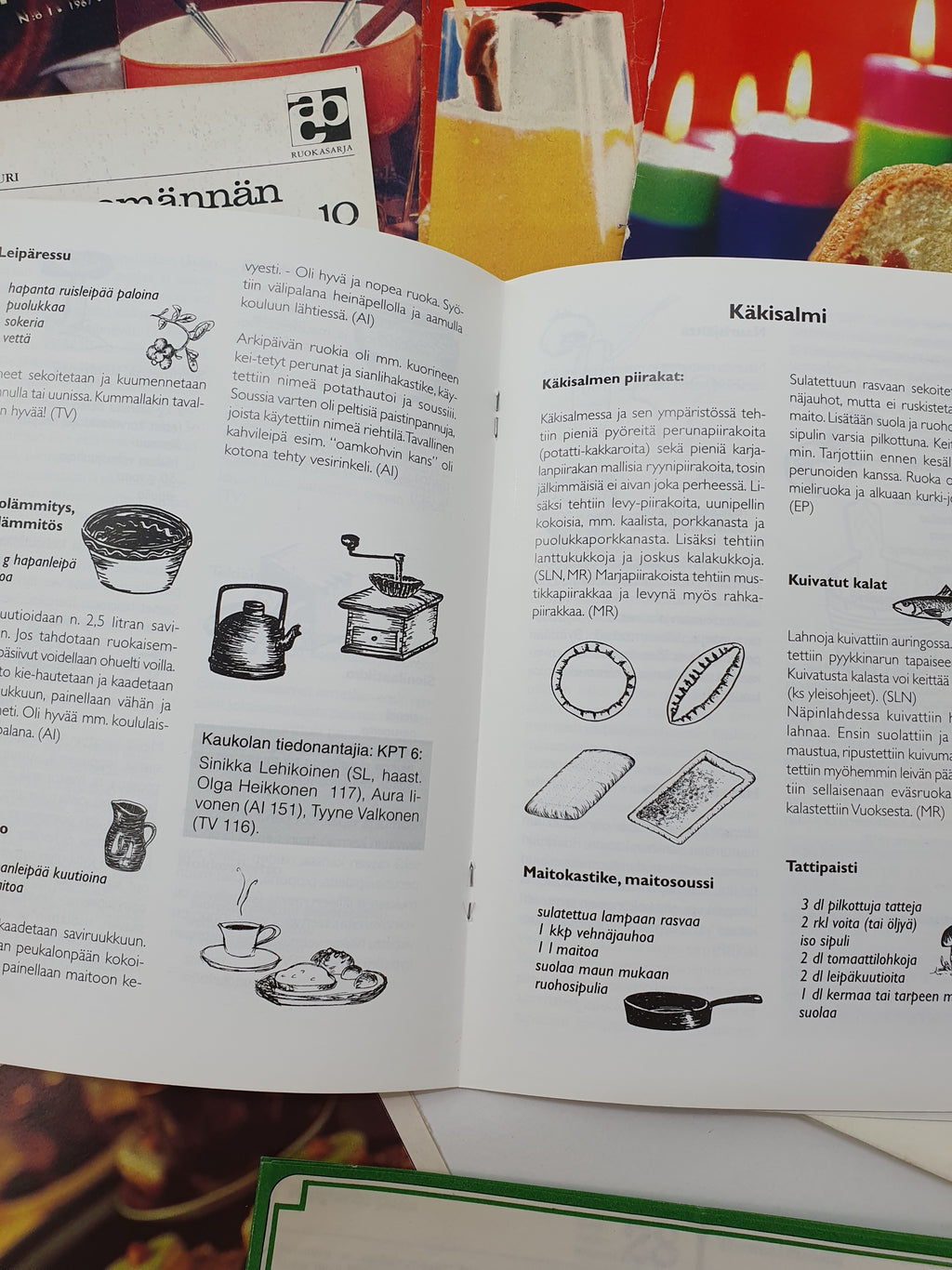 Keittiöaiheisia lehtiä 1960-70-luvulta