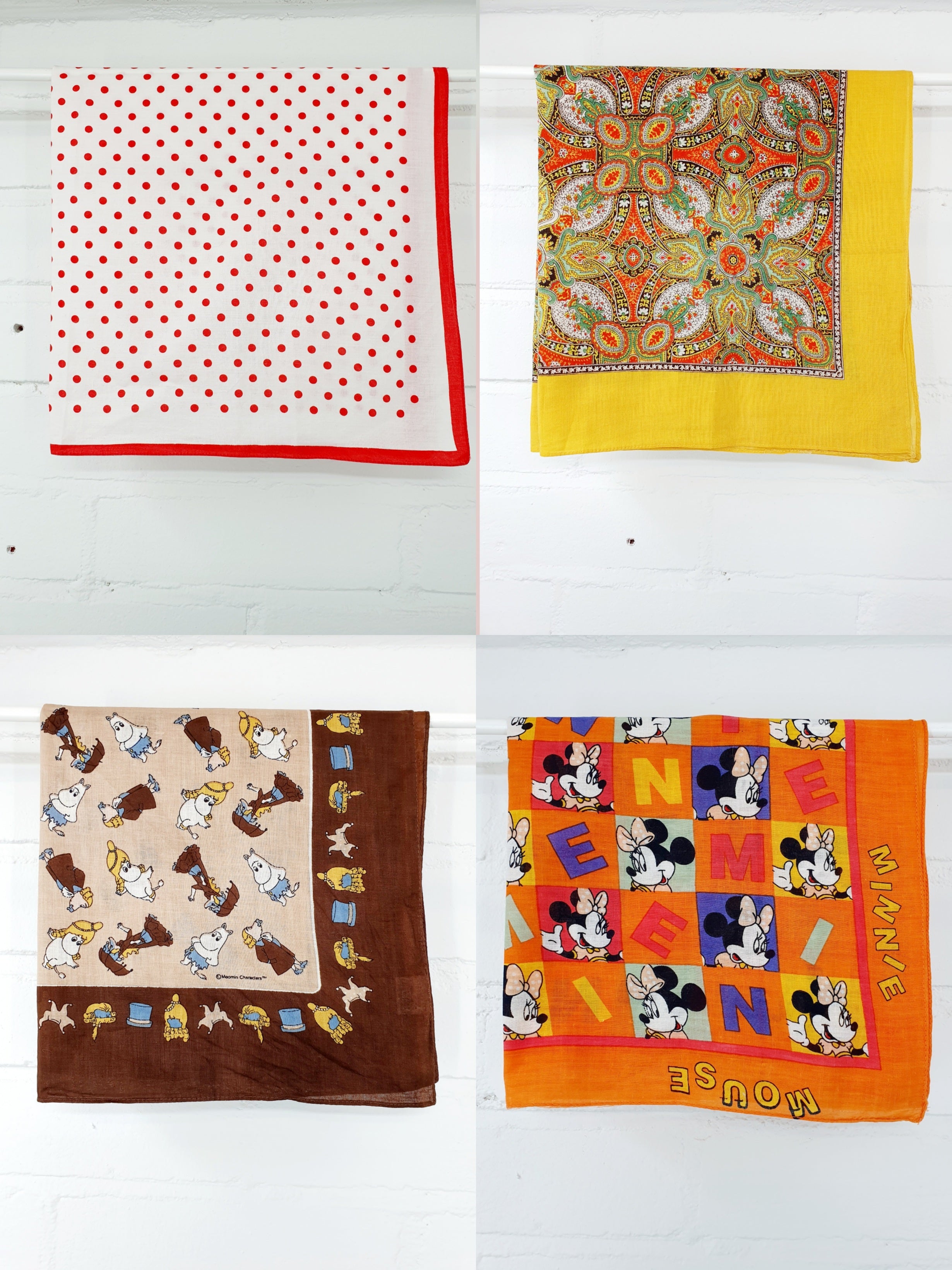 Vintage / secondhand Puuvillahuivit, Vintage Cotton scarfs