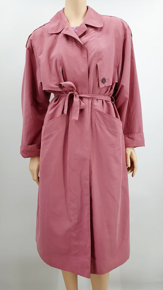 Club Line by MasterCoat, pink trench coat from the 90s, size 38-40-42