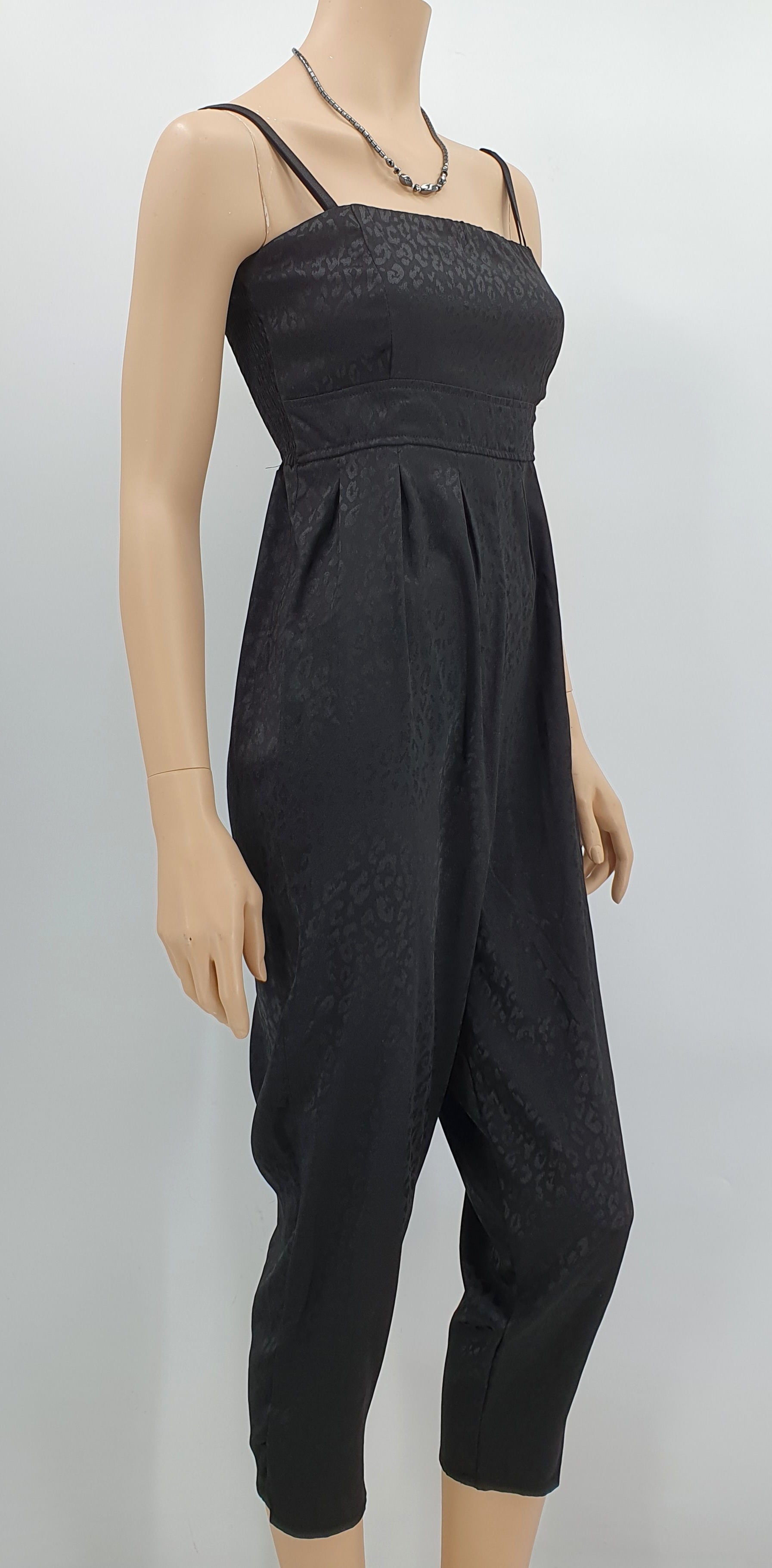 Black jumpsuit for a party, 2000s/Y2K, size 36