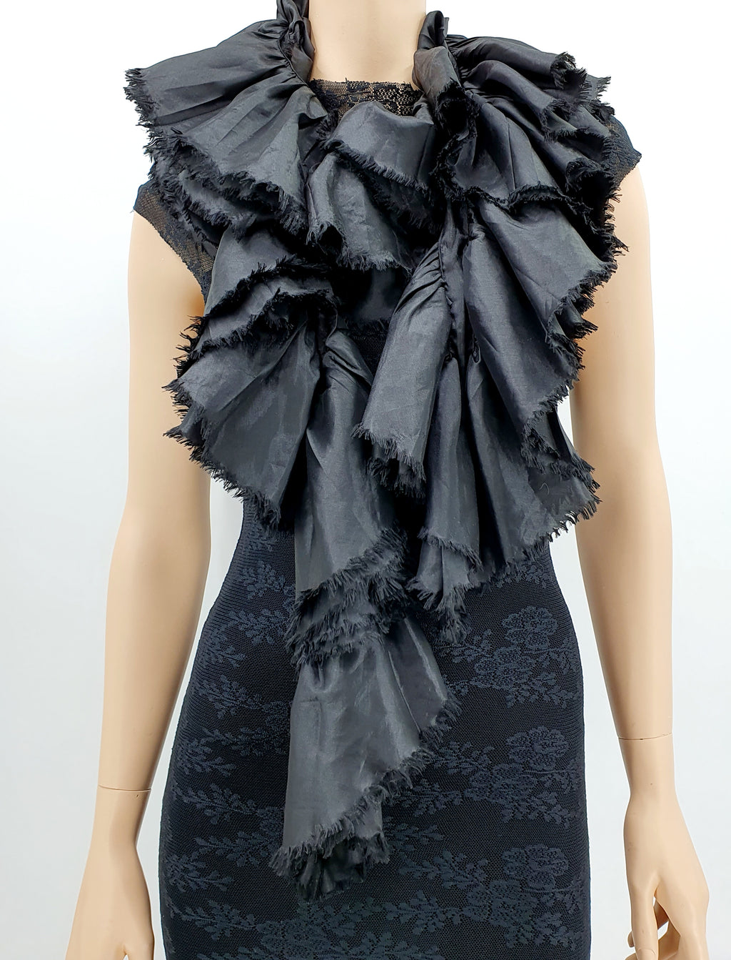 Black party scarf, length 190cm