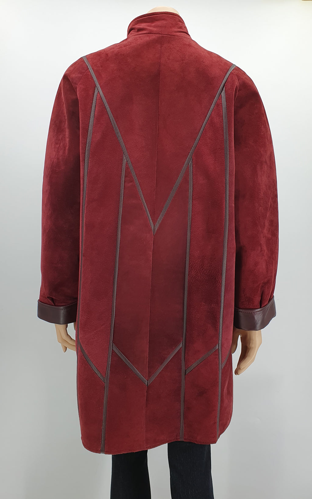 Beeline, Finnish suede jacket from the 80s-90s, color burgundy, size 42