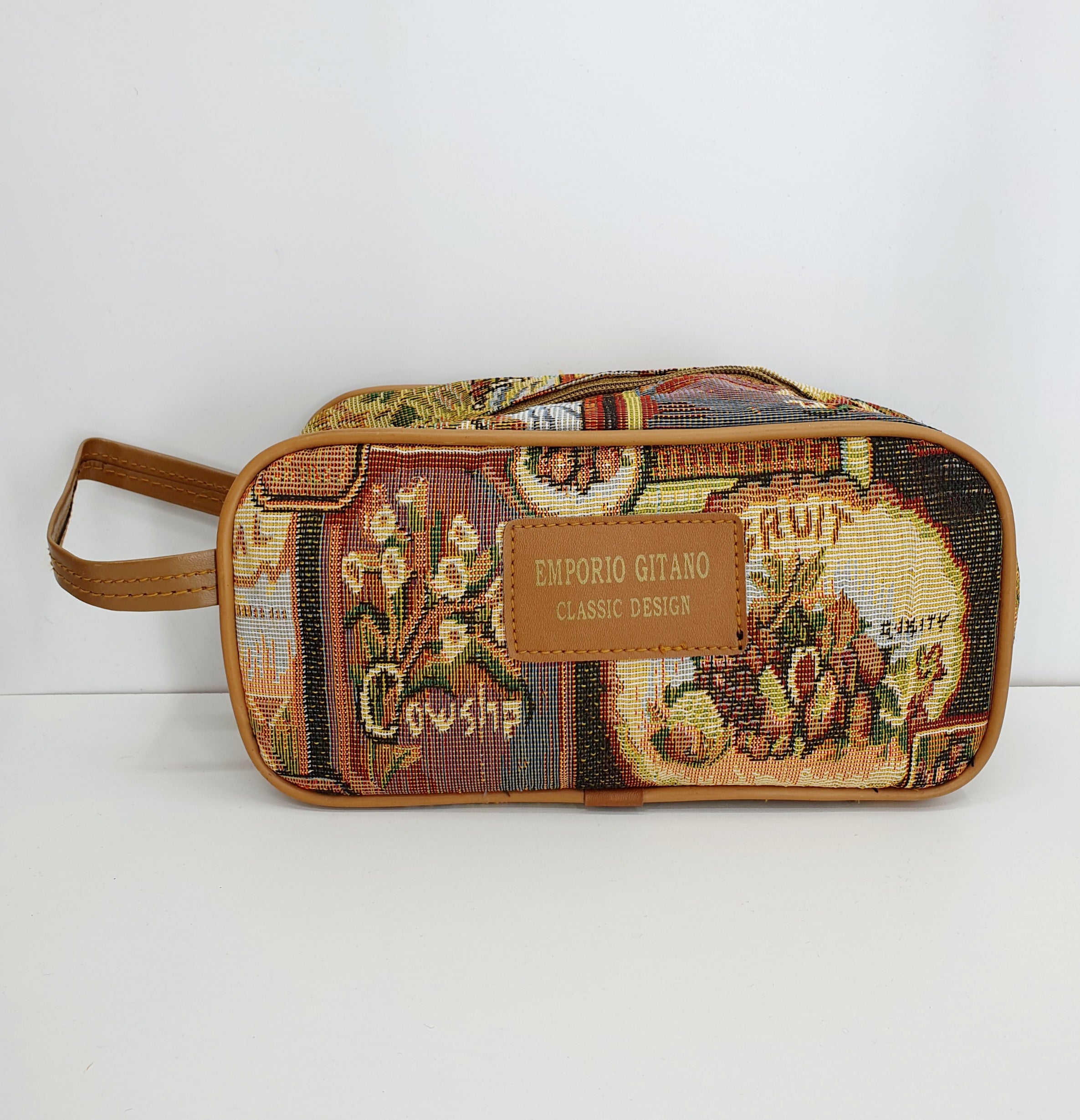 Toilettipussi 1980-90-luvulta, gobeliinikangas