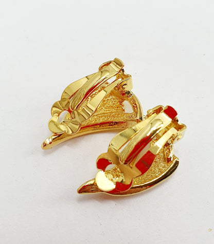 Clip earrings, gold-colored sailing ships