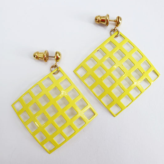 Yellow earrings from the 80s