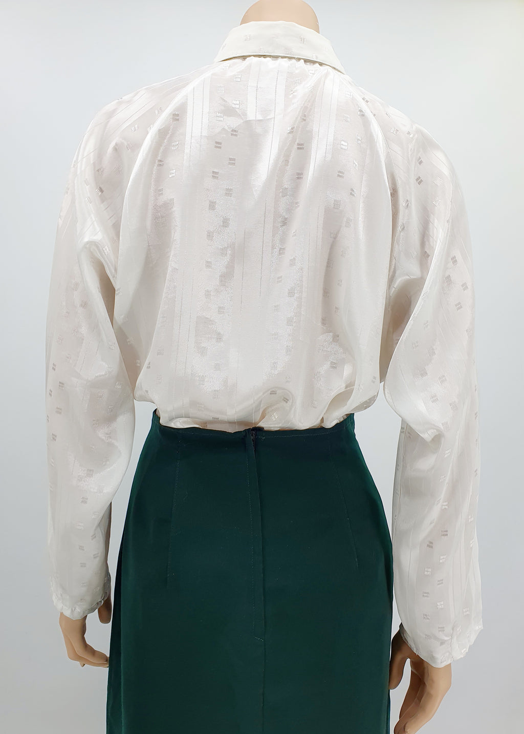 Rififi, white women's blouse, 80s, size 40