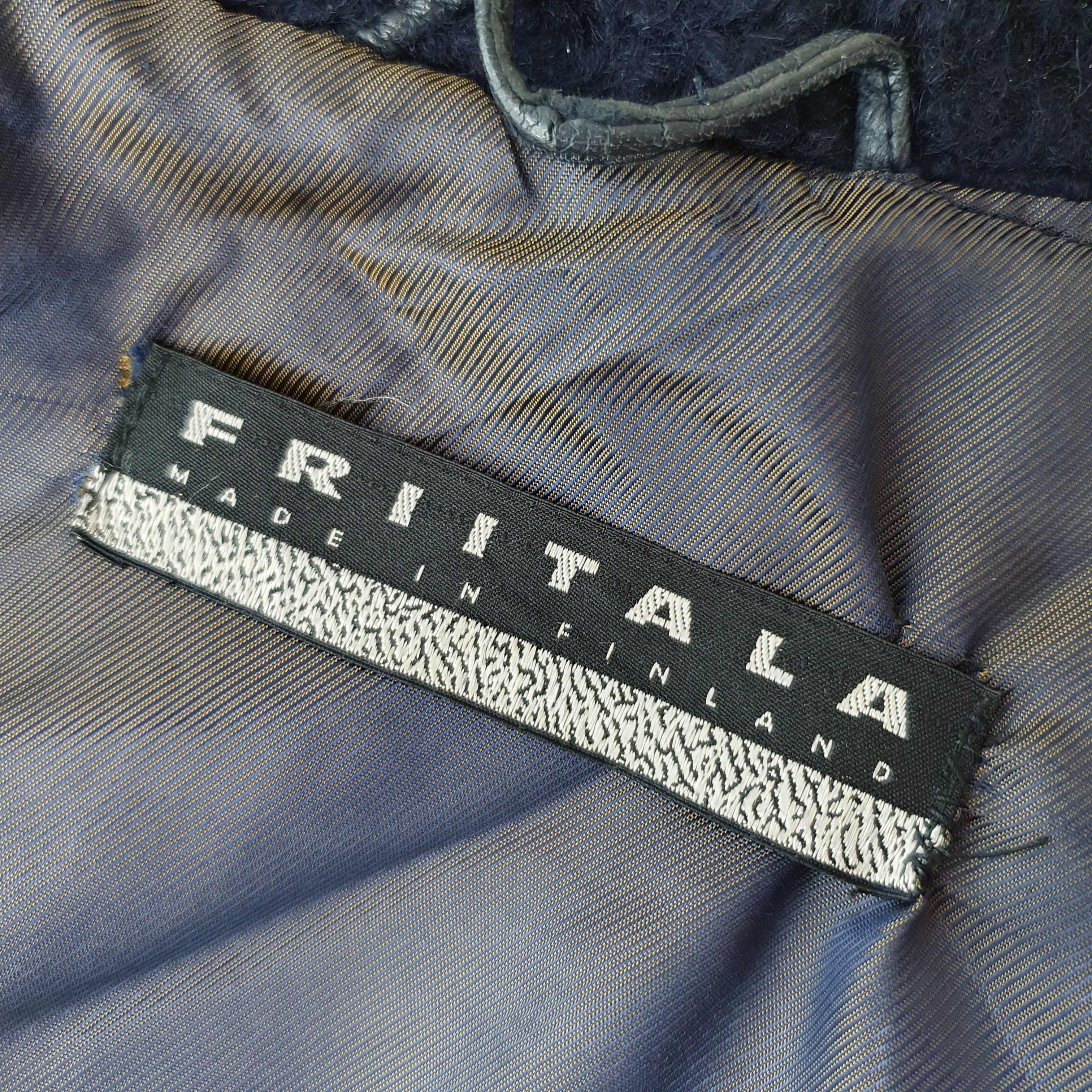 Friitala, half-length hooded leather jacket from the 80s, size 46-48