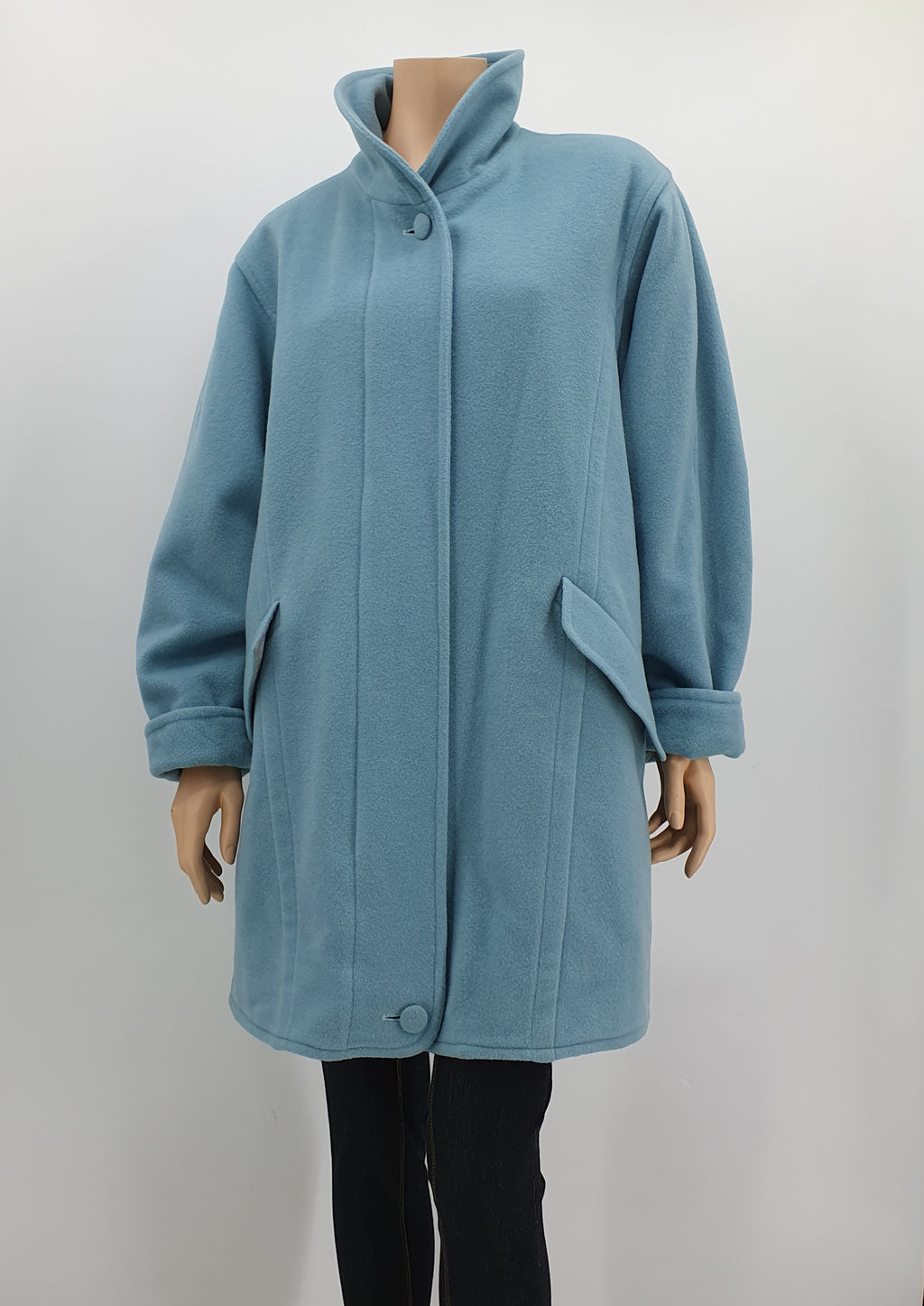 Vaaleansininen naisten villakangastakki 90-luvulta 