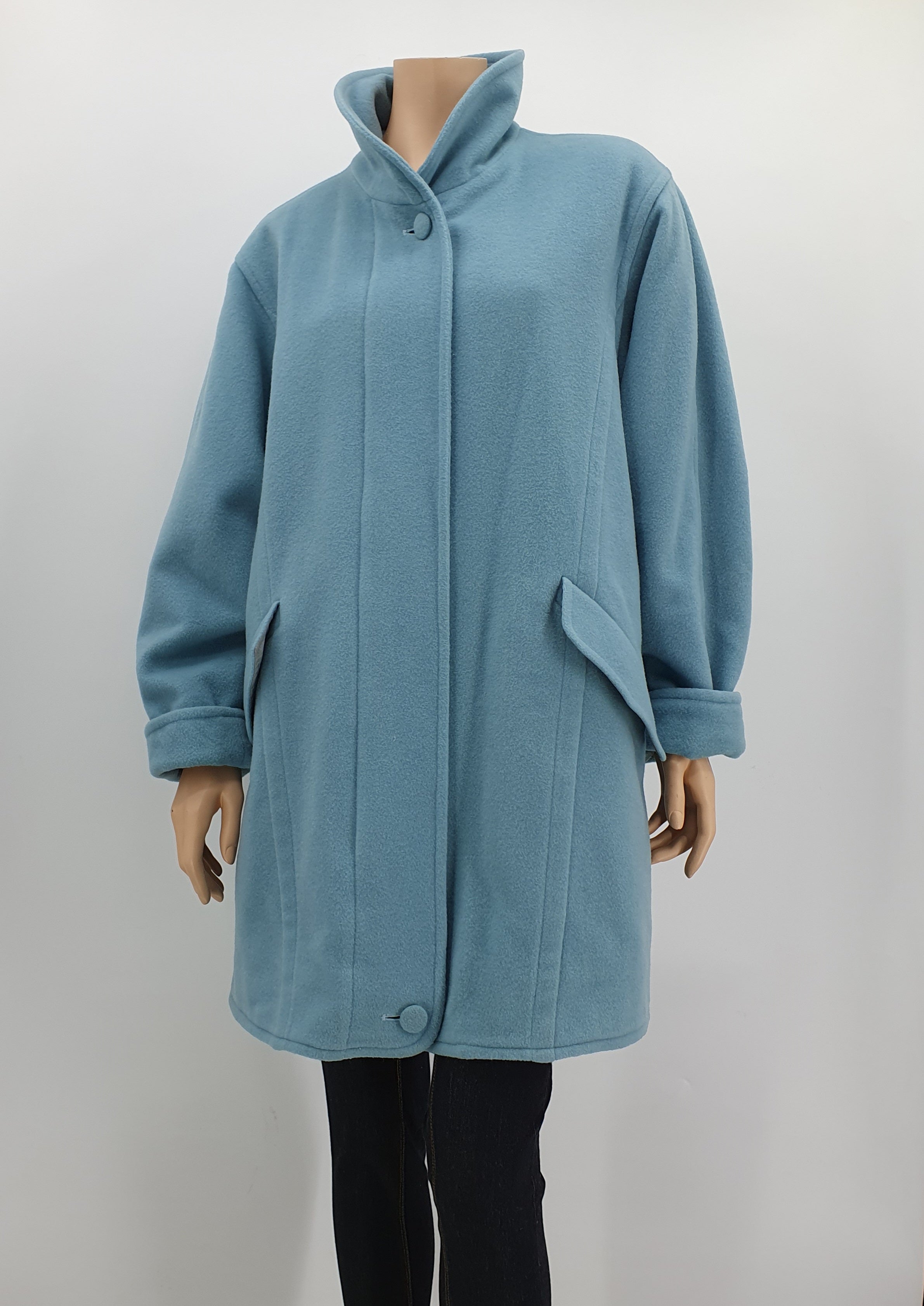 Vaaleansininen naisten villakangastakki 90-luvulta 