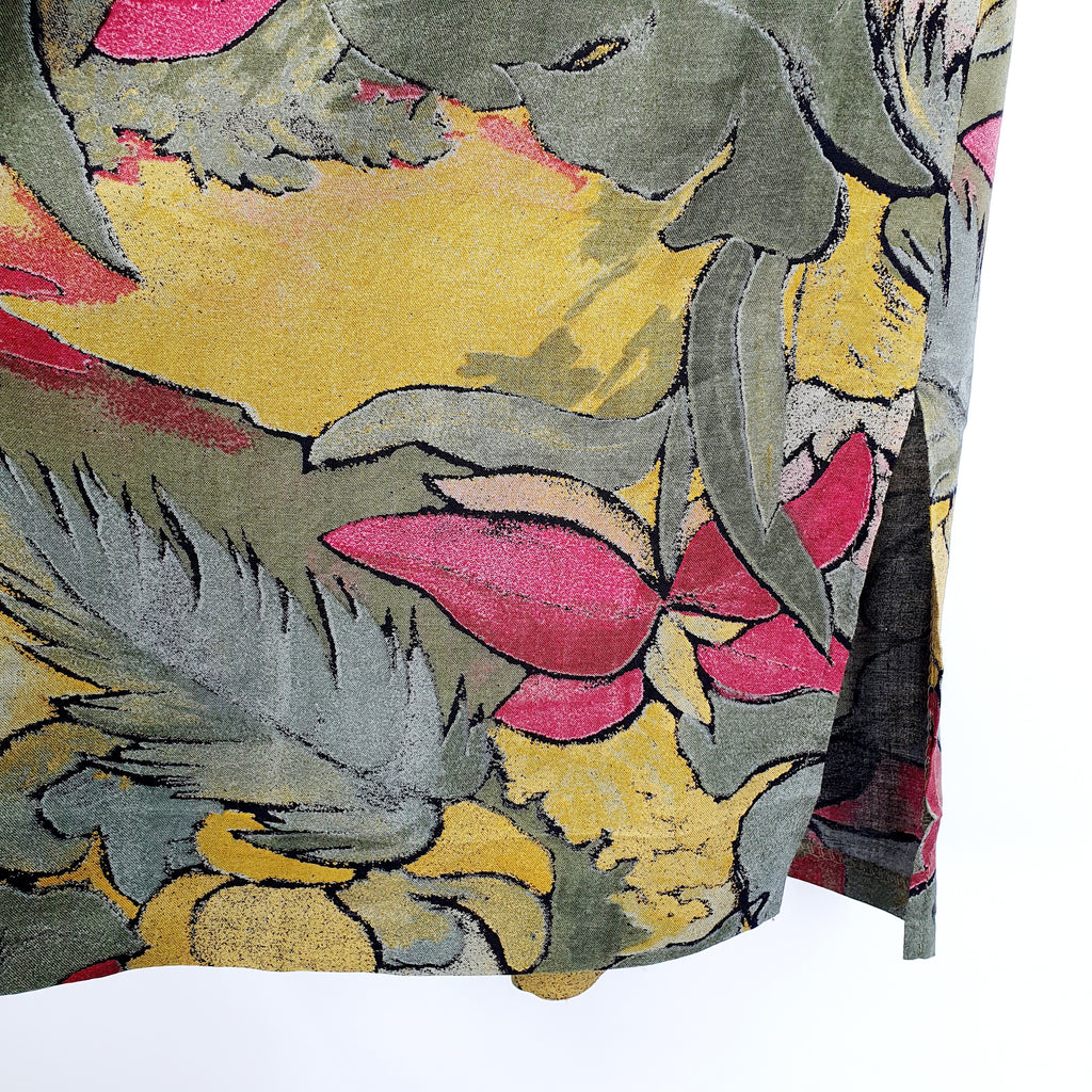Viscose skirt from the 90s with elastic waist, size 40-42-44