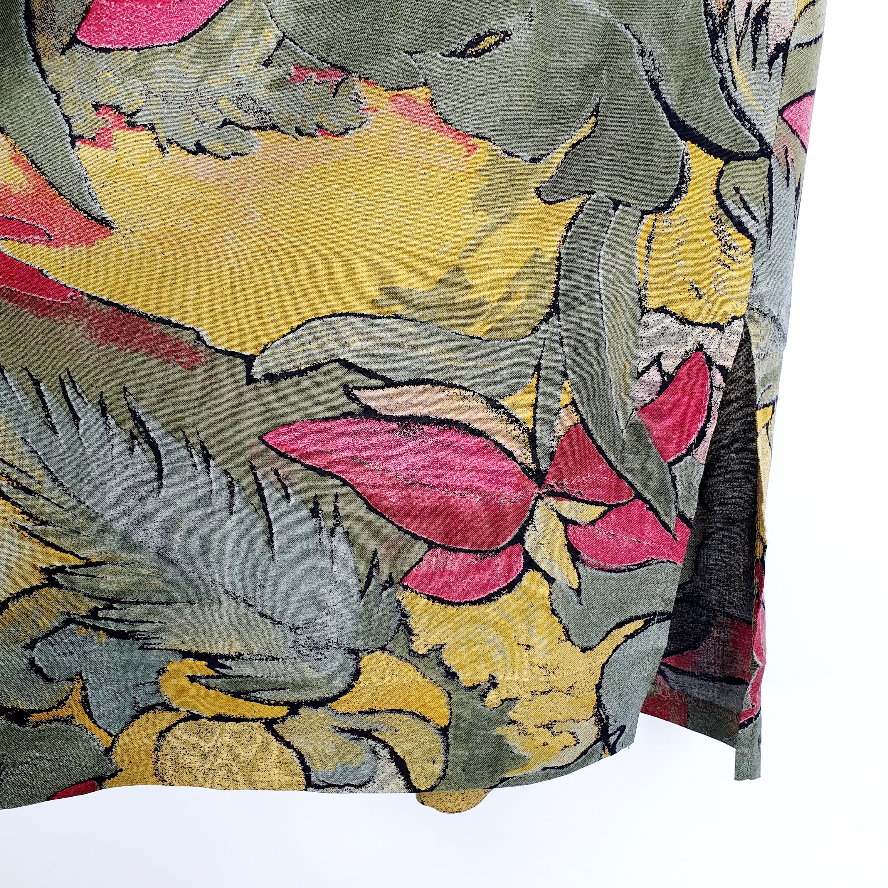 Viscose skirt from the 90s with elastic waist, size 40-42-44