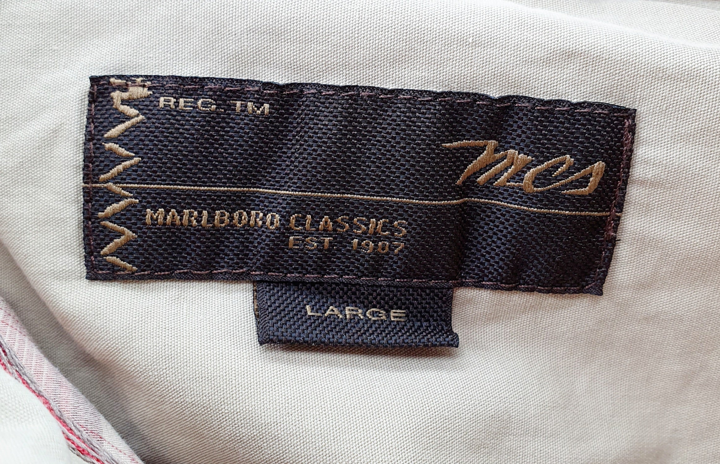 Marlboro Classics | Pitkähihainen ruutupaita | Beige/Punainen | 2000-luku | Koko L