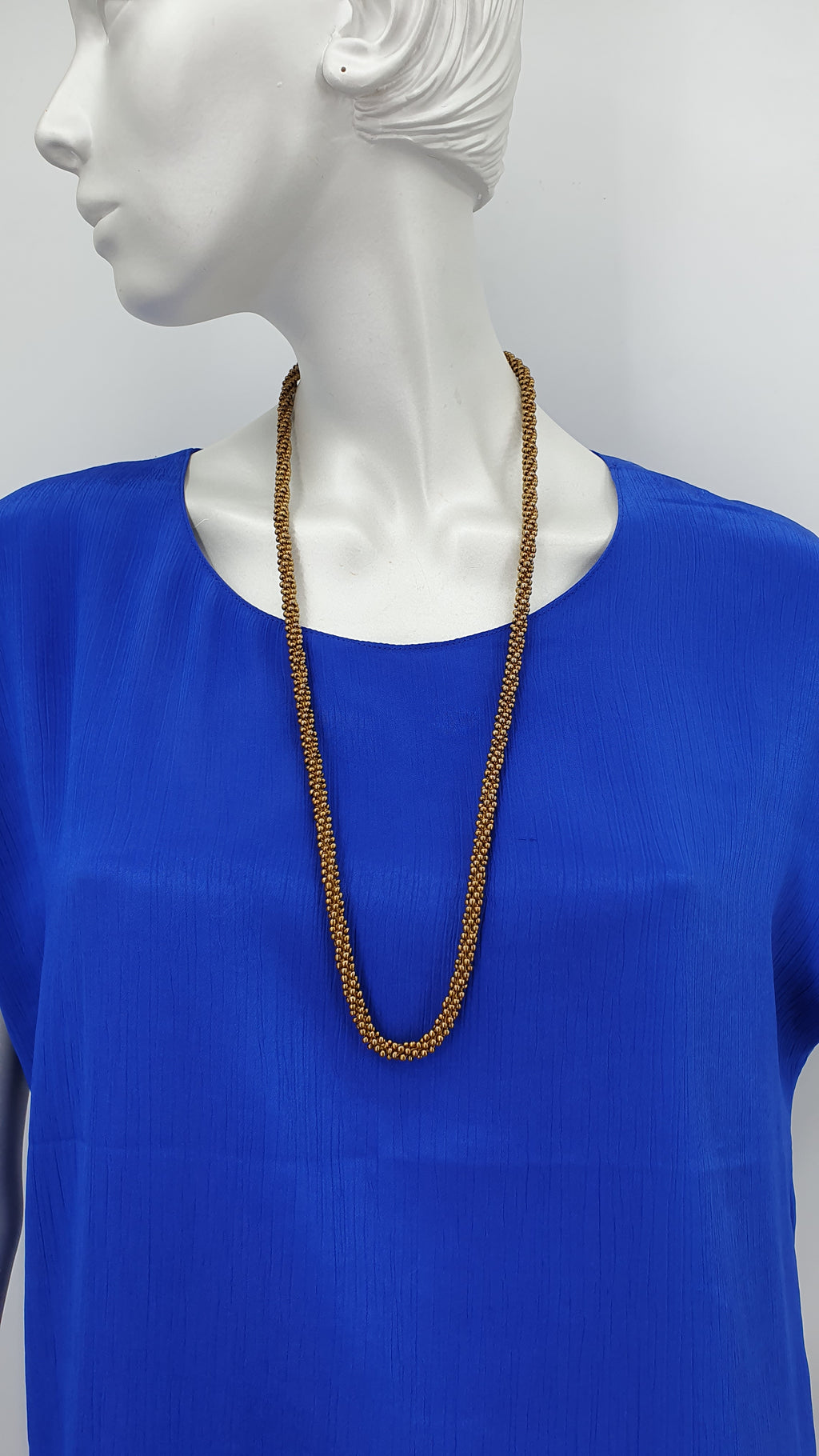 Bronze-colored pearl necklace, length 72cm