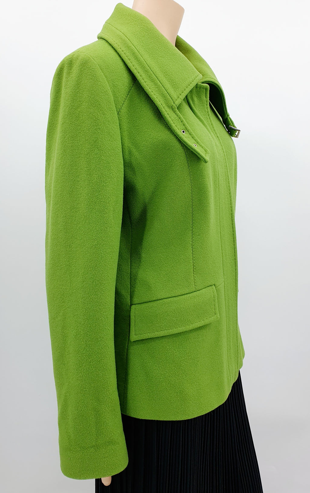 Linea, green woolen jacket from the 90s-2000s, size 44-46