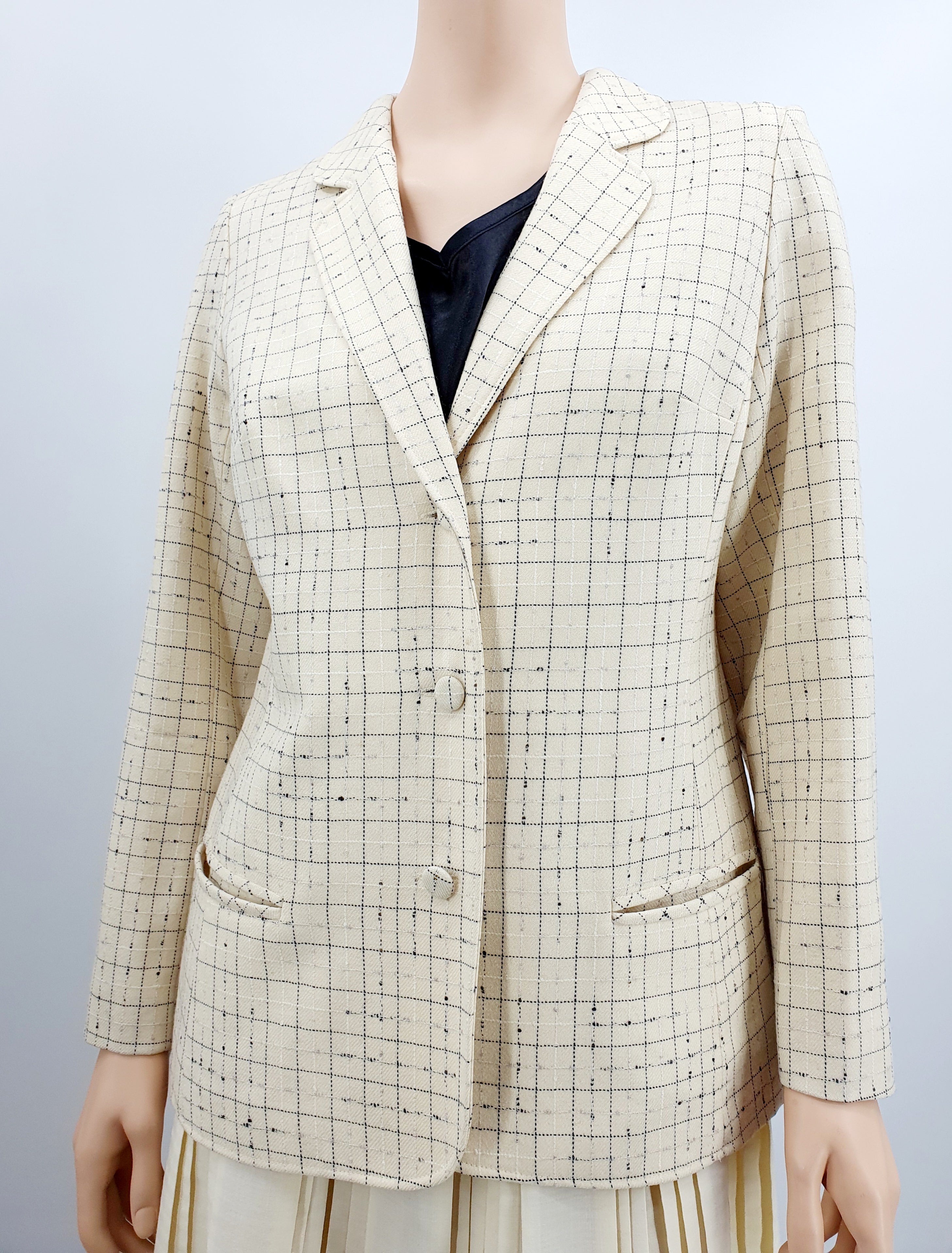 Salonne, women's off-white wool blazer from the 70s-80s, size 38