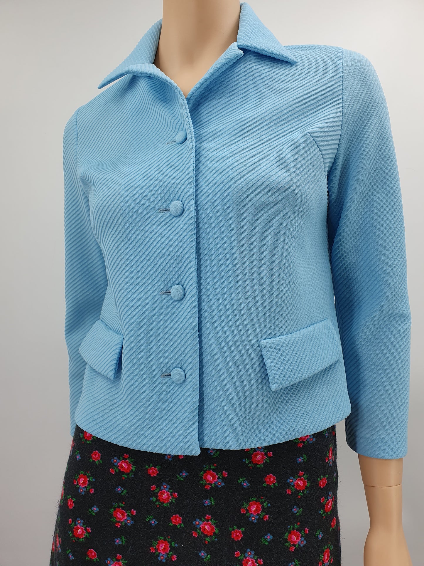 Herrala Oy, light blue jacket from the 60s-70s, size 34-36