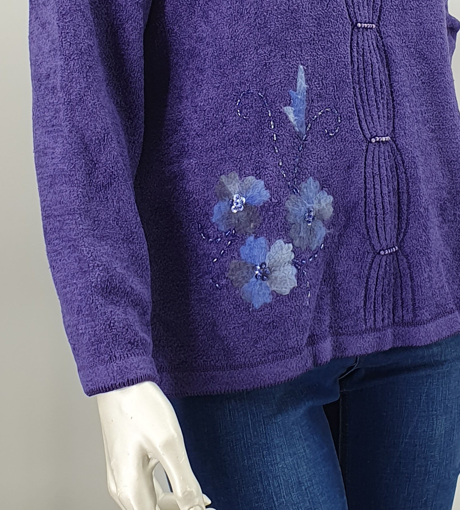Sara Louise, purple sweater, 90s, size 36-38