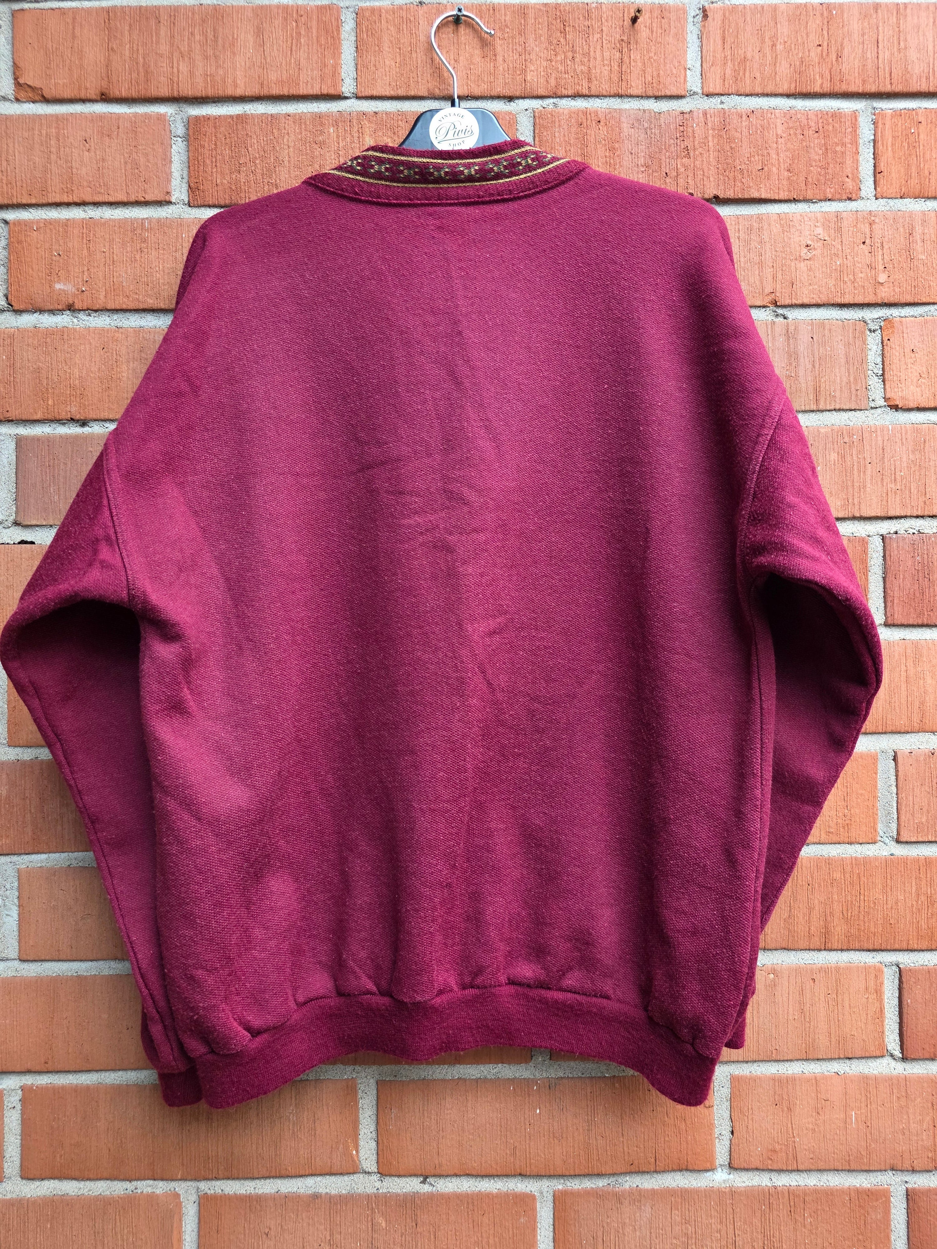 Viininpunainen collegetakki 90-luvulta, koko miesten M, naisten 40-42