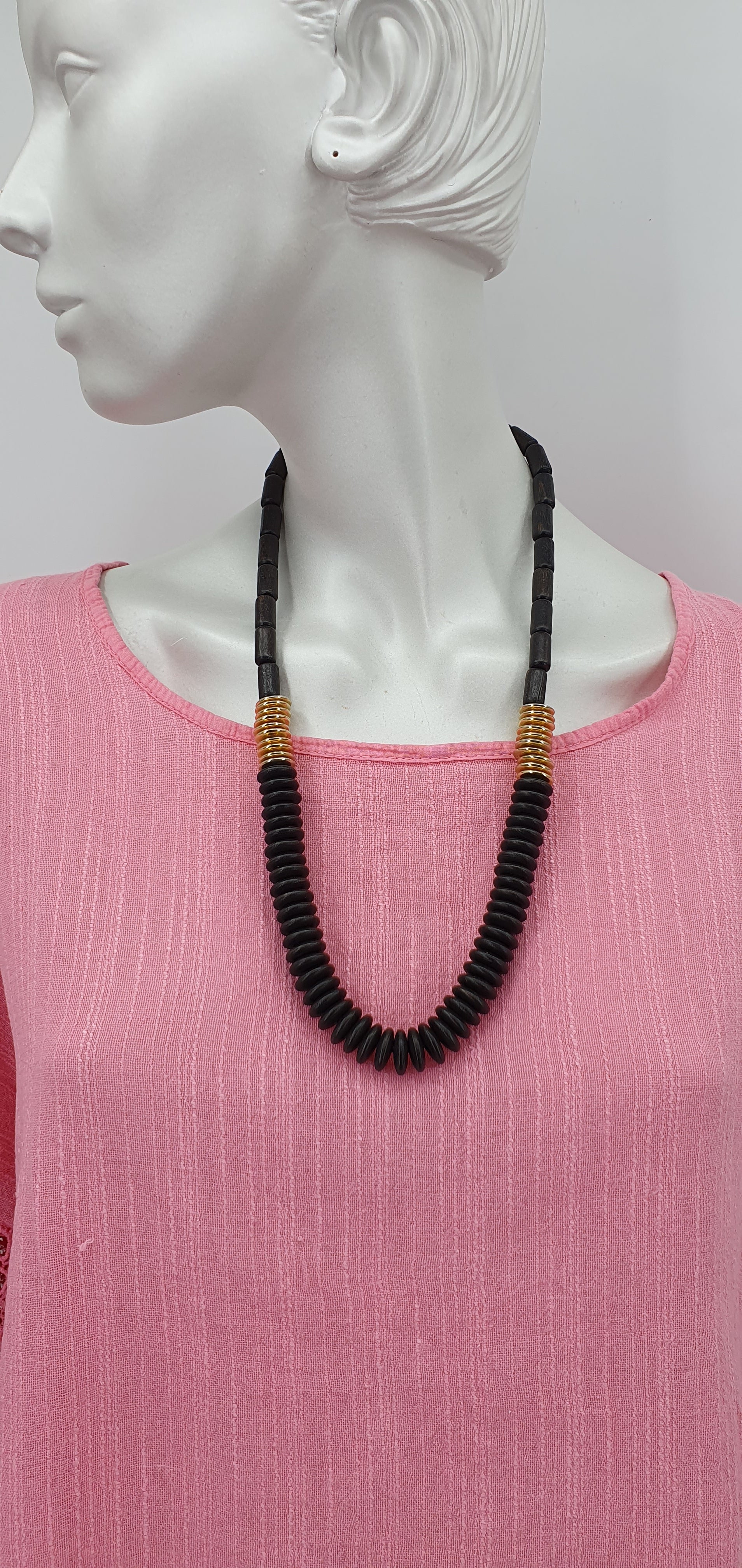 Aarikka, gold-black necklace from the 80s-90s, length 62cm