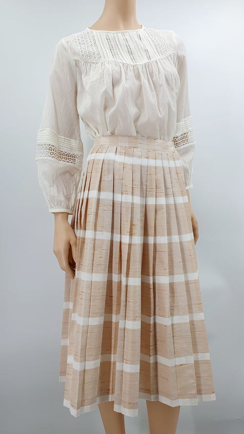 Design-Tuote, light pleated skirt from the 80s, waist 66cm, size 34