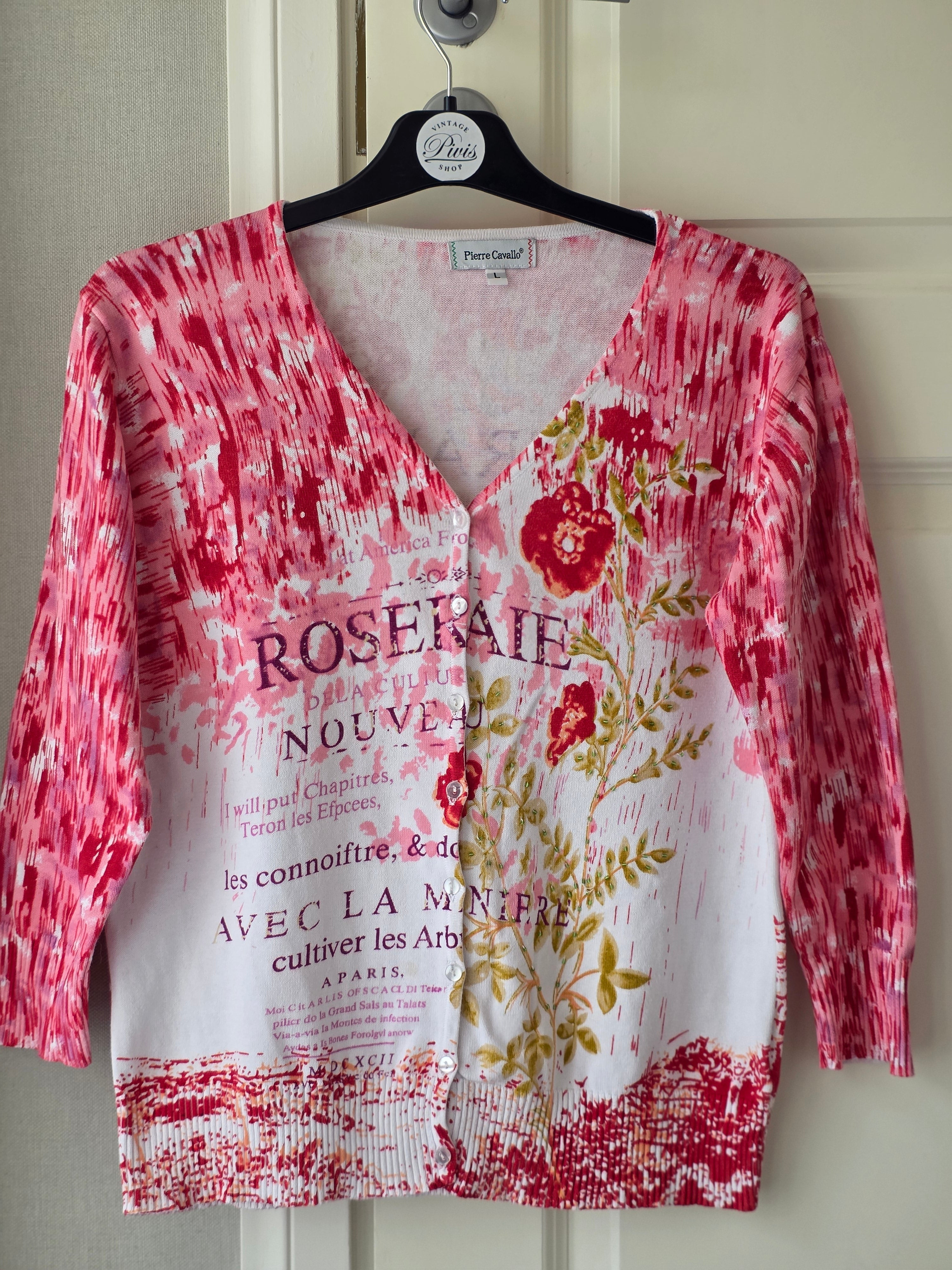 Pierre Cavallo, colorful cotton cardigan from the 90s, size 38-40