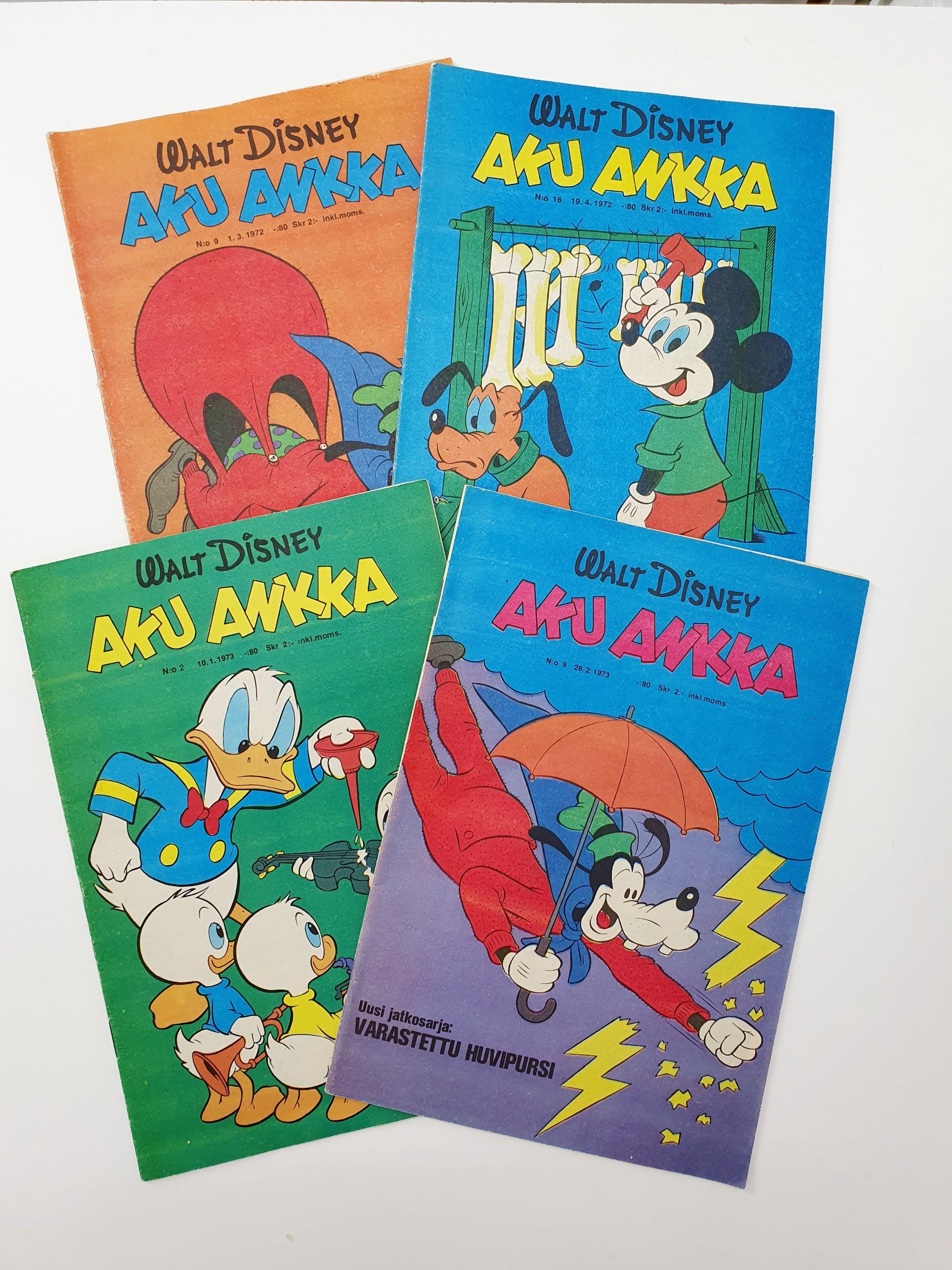 Aku Ankka lehdet vuodelta 1972-1973 | Keräily sarjakuvat