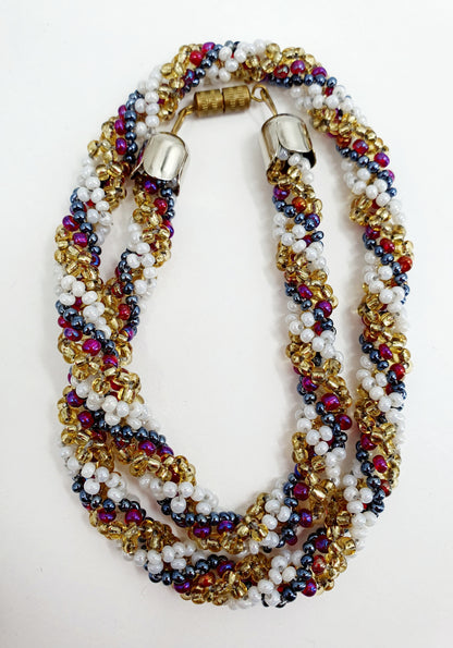 Multicolored pearl necklace, length 45cm