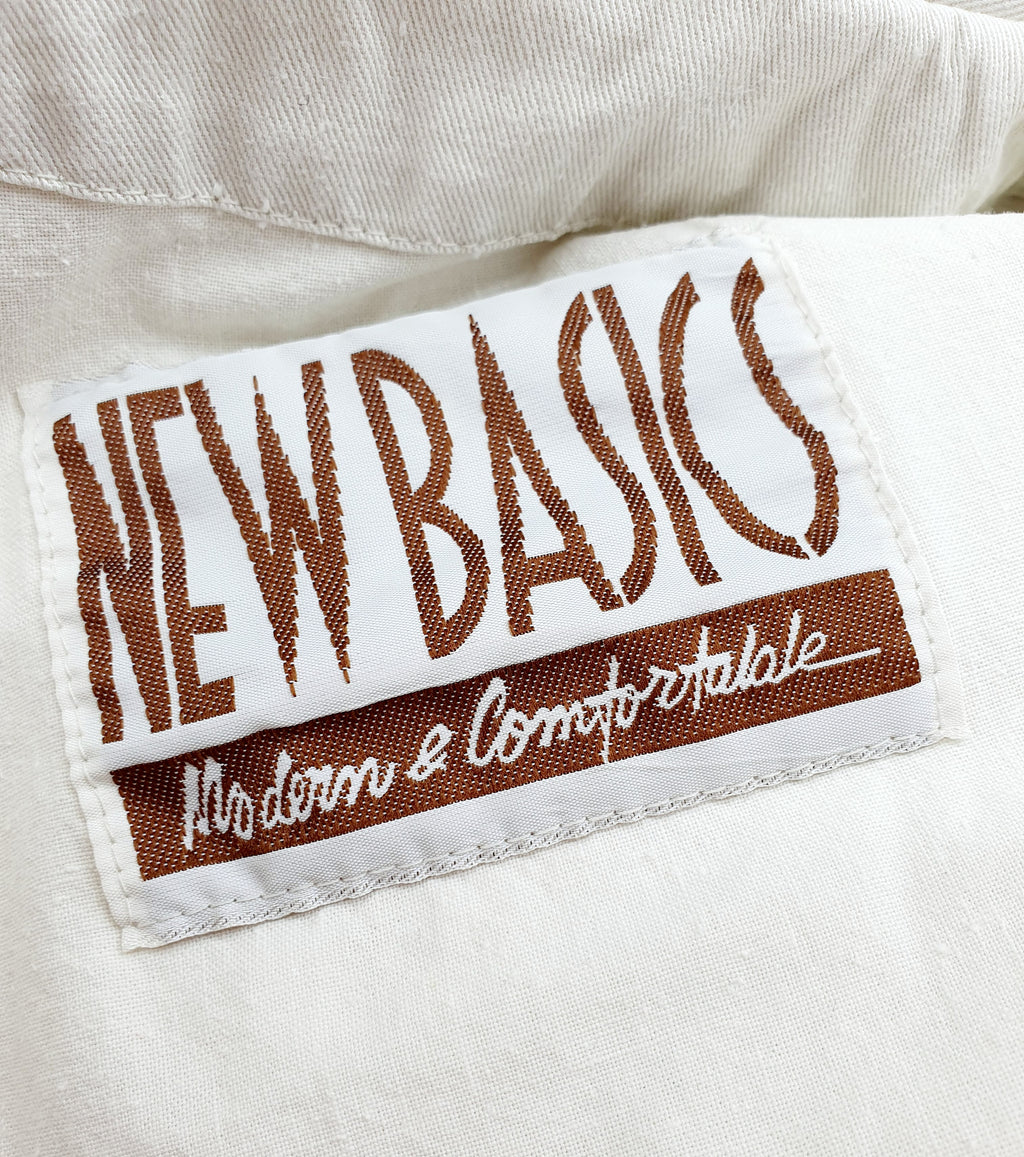 New Basics, long light-colored trench coat from the 90s, size 42-44