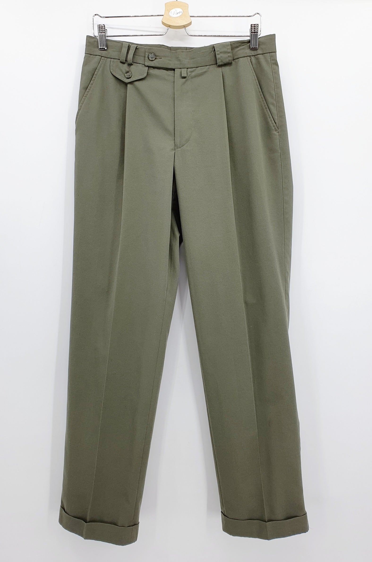 Miesten suorat vintagehousut 90-luvulta Väri vanhavihreä Upslaakilahkeet