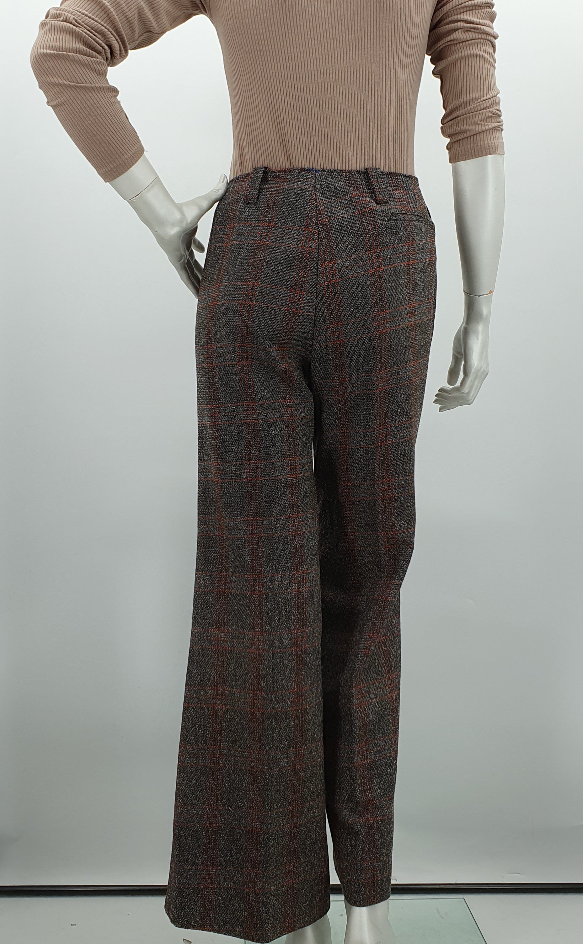 Flared wool blend trousers from the 70s, size 40-42