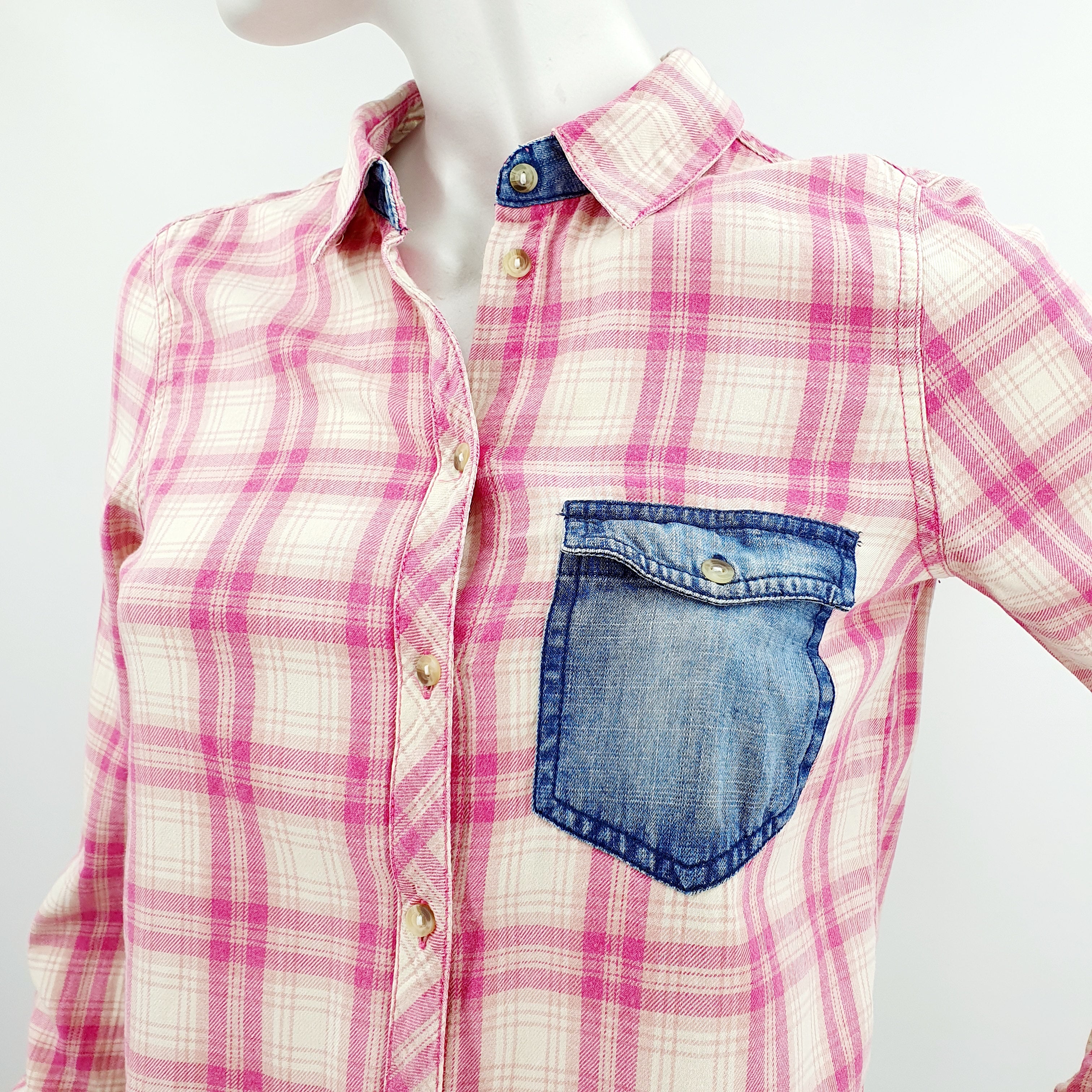 River Island, women's check shirt from the 90s-2000s, size 34