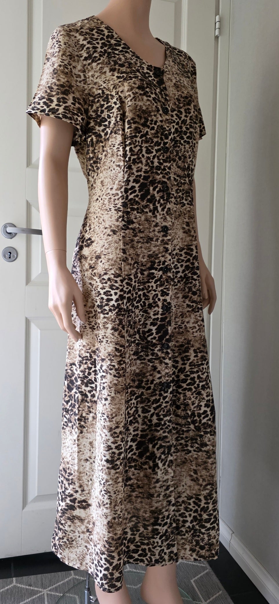 Leopard print maxi dress from the 90s, size 38-40