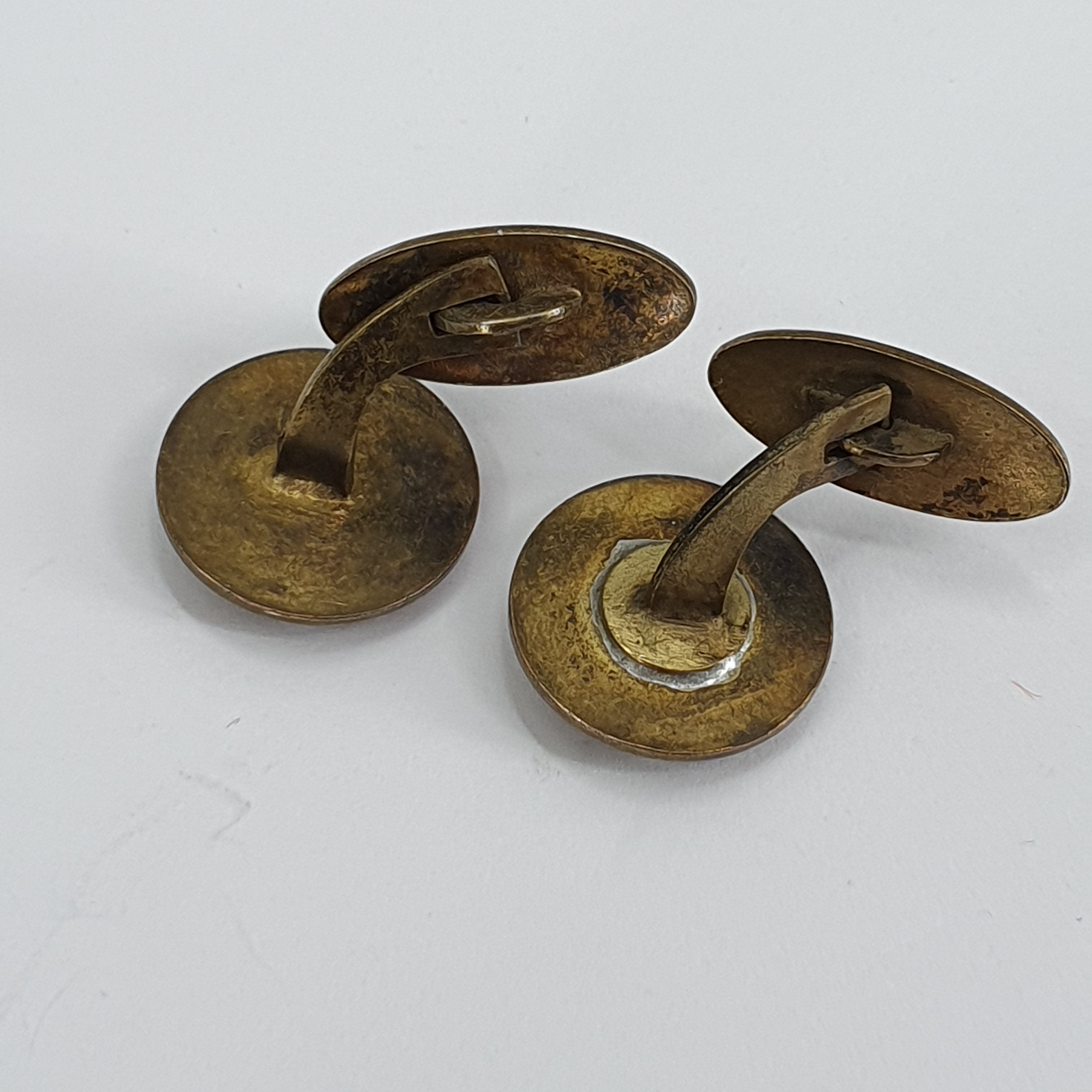 Vintage cufflinks from the 40s-60s, round burgundy button
