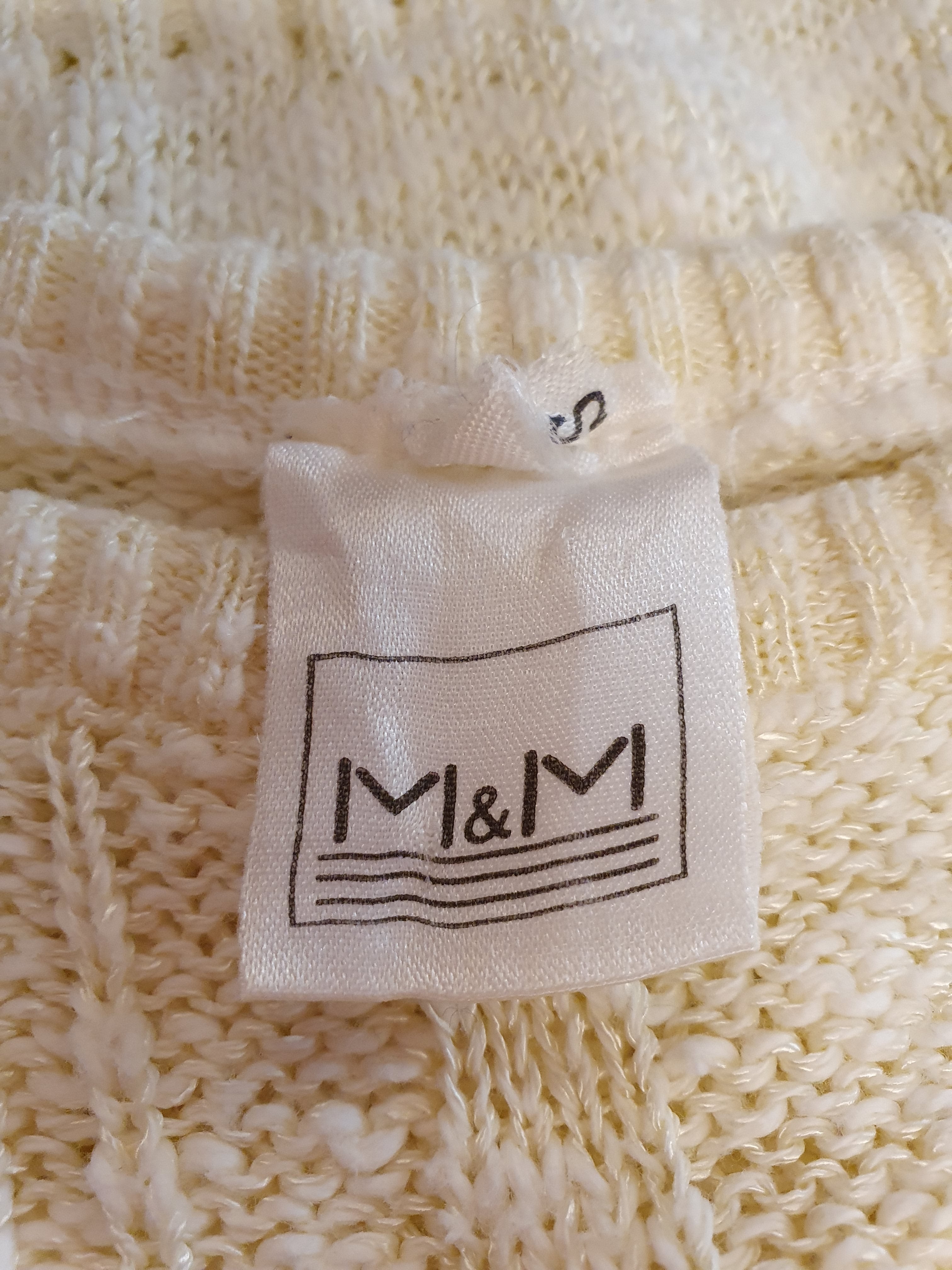 M&M, short-sleeved sweater from the 80s, color light yellow, size 36