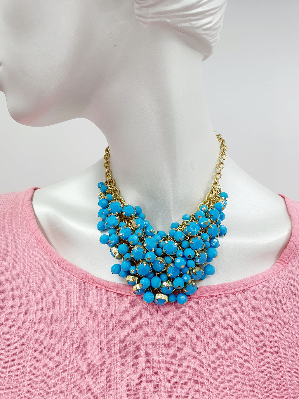 Turquoise blue secondhand necklace, length 37cm