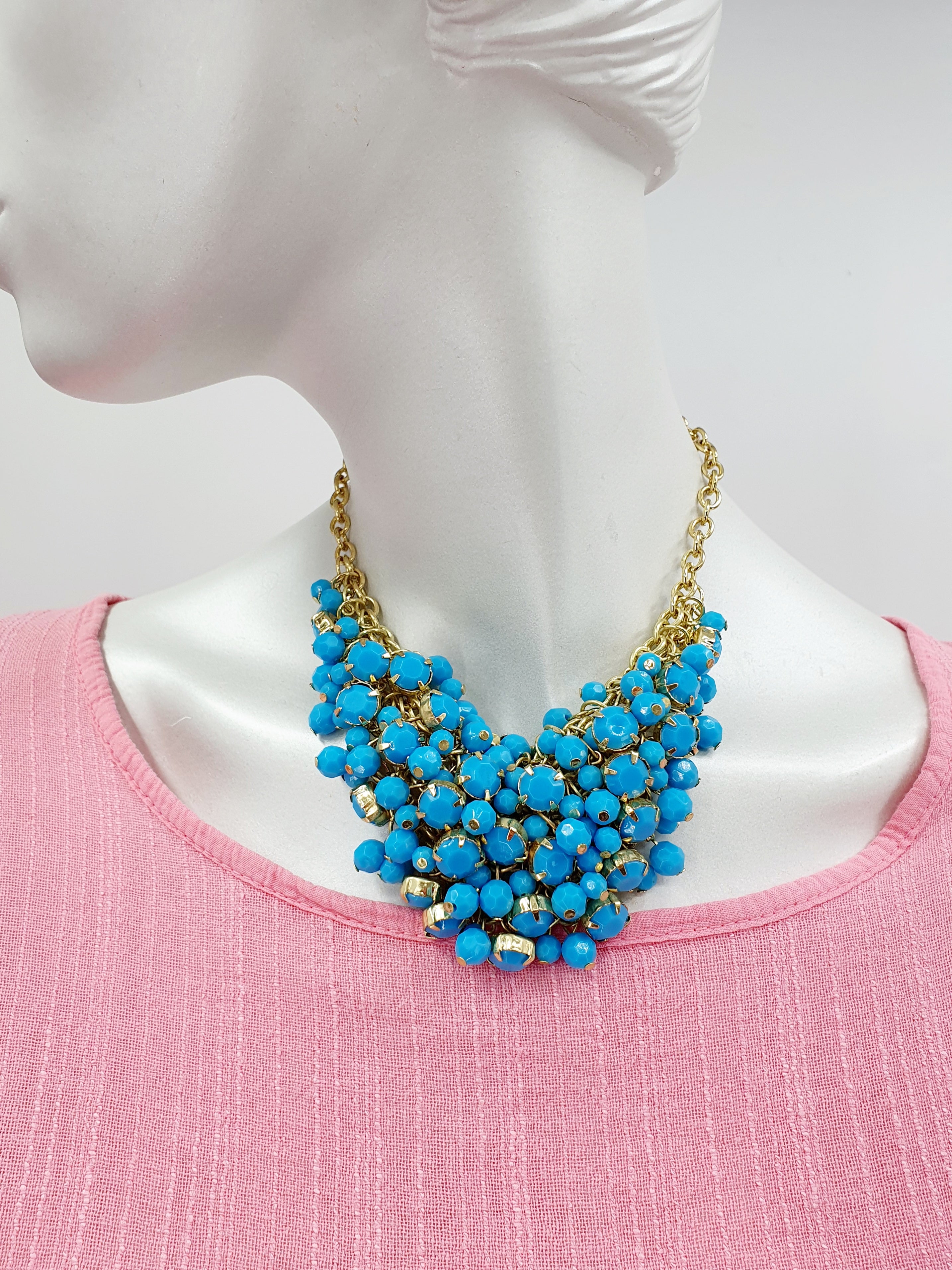 Turquoise blue secondhand necklace, length 37cm