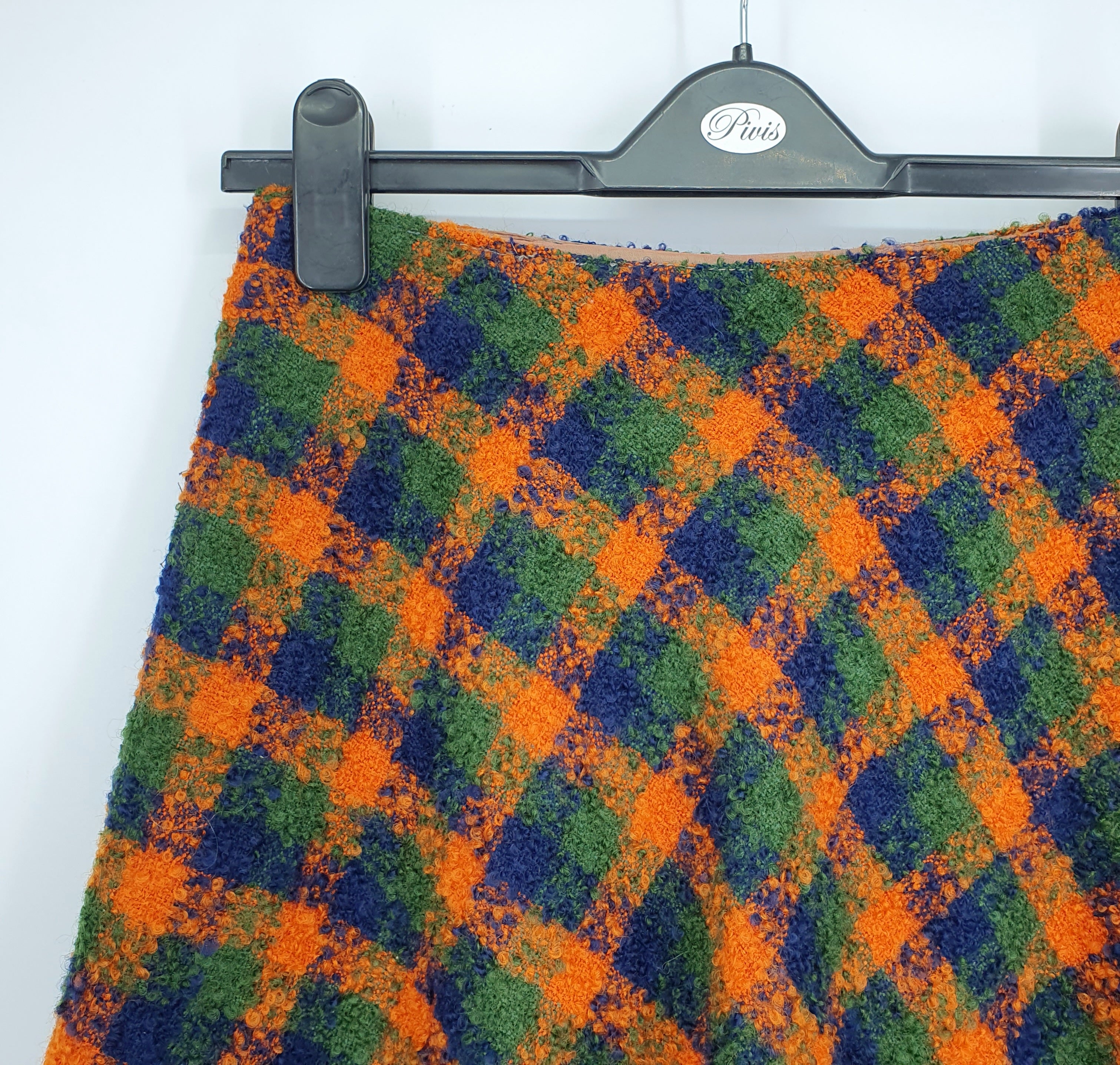 Short A-line wool blend skirt from the 60s, waist 70cm, size 36