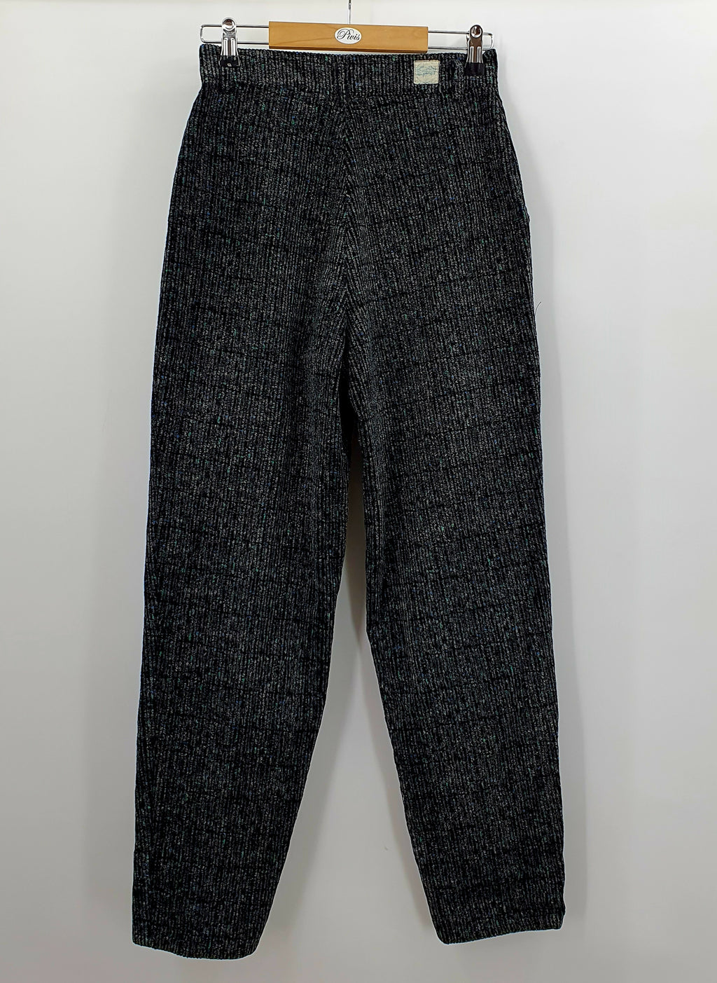Black-gray corduroy trousers from the 80s, waist 66cm, size 34
