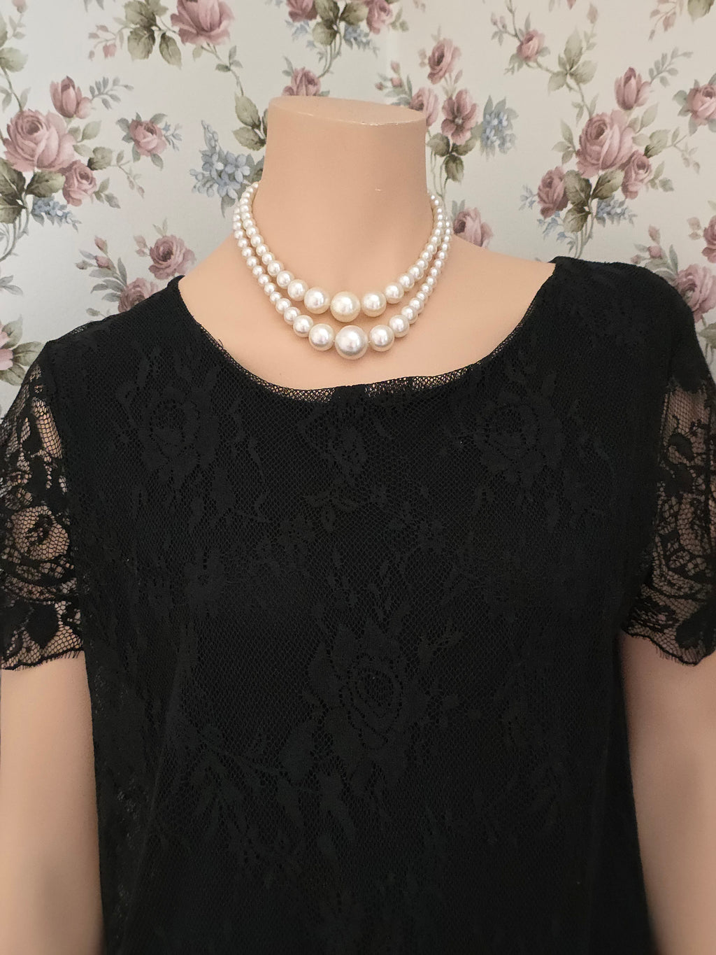 Two-piece pearl necklace from the 90s, length 40cm