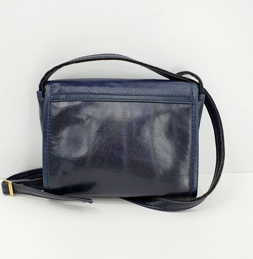 Tri-Laukku, dark blue shoulder bag from the 80s