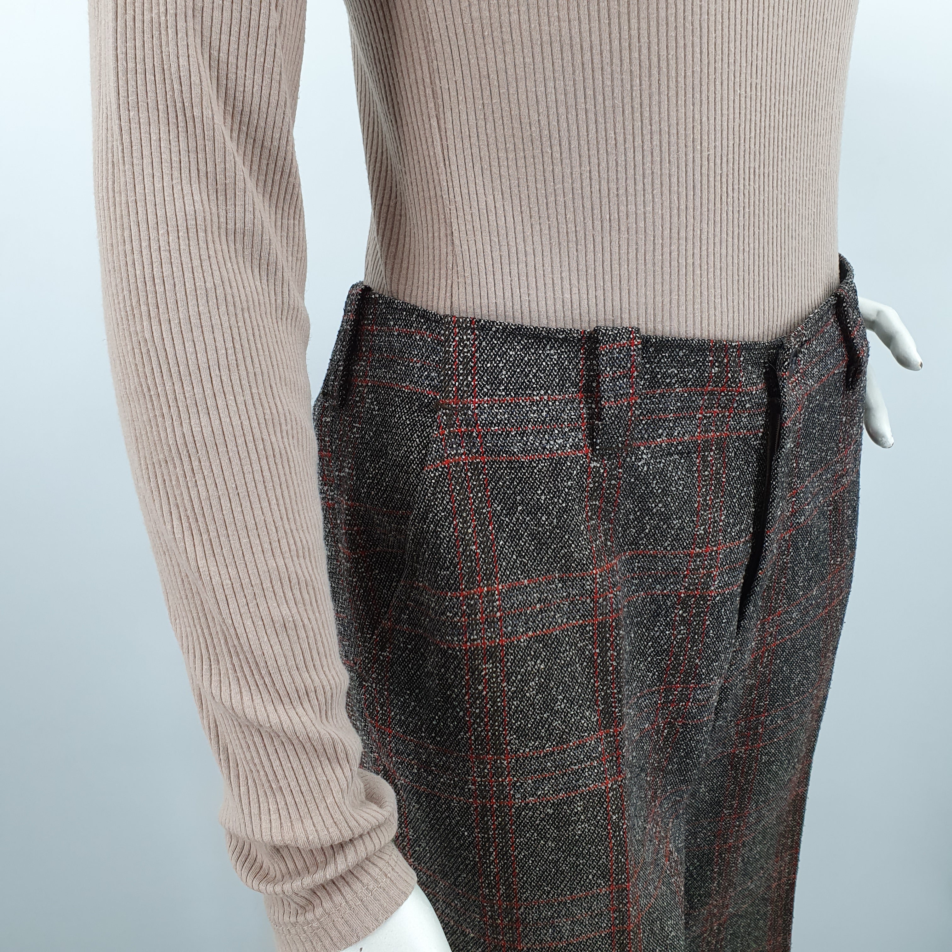 Flared wool blend trousers from the 70s, size 40-42