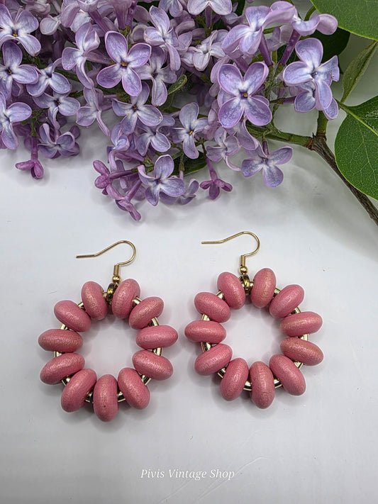 UpCycled by Pivis, Ring-recycled earrings, pink