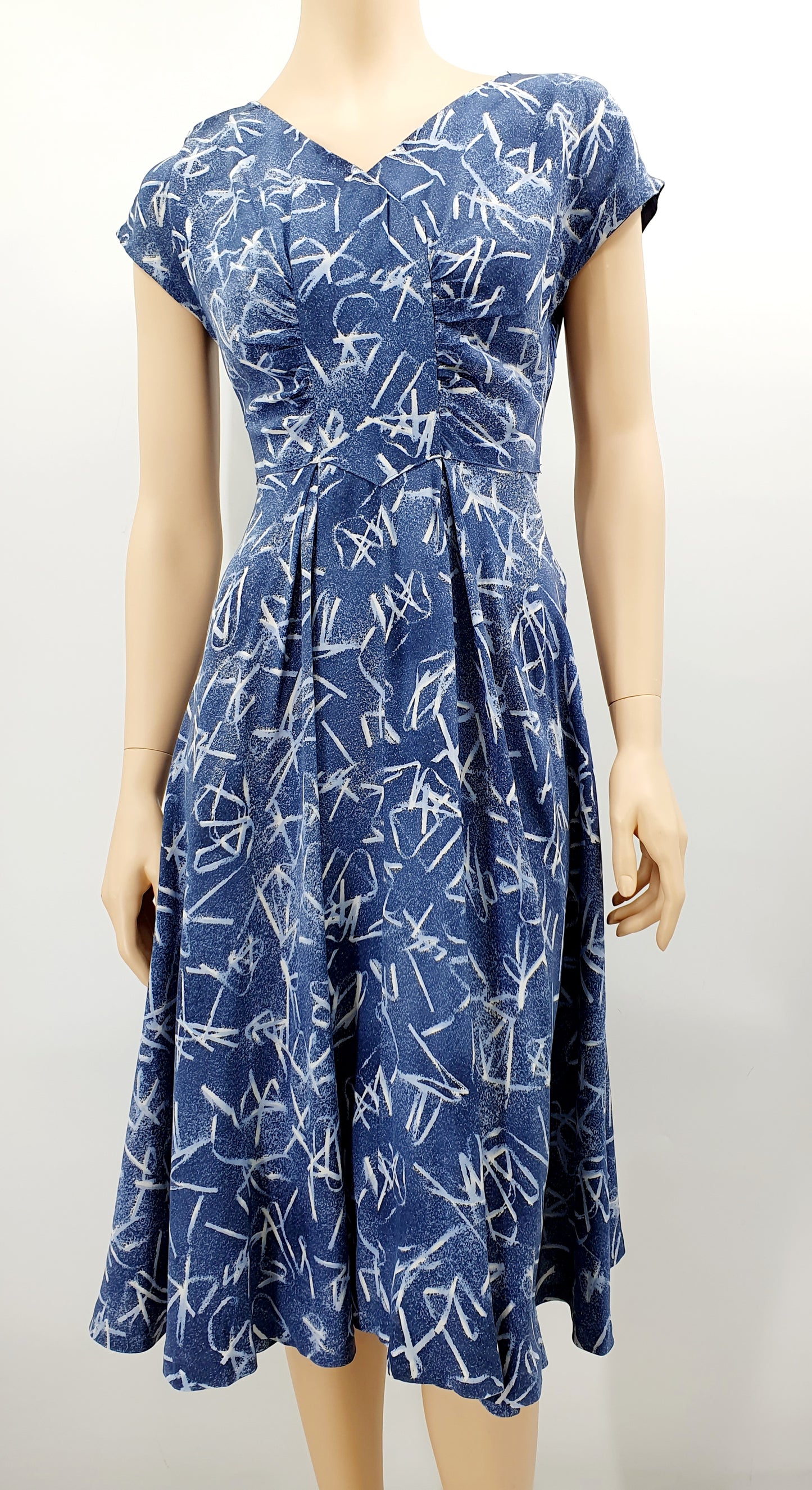 Gray-blue dress from the 50s-60s, size 34-36