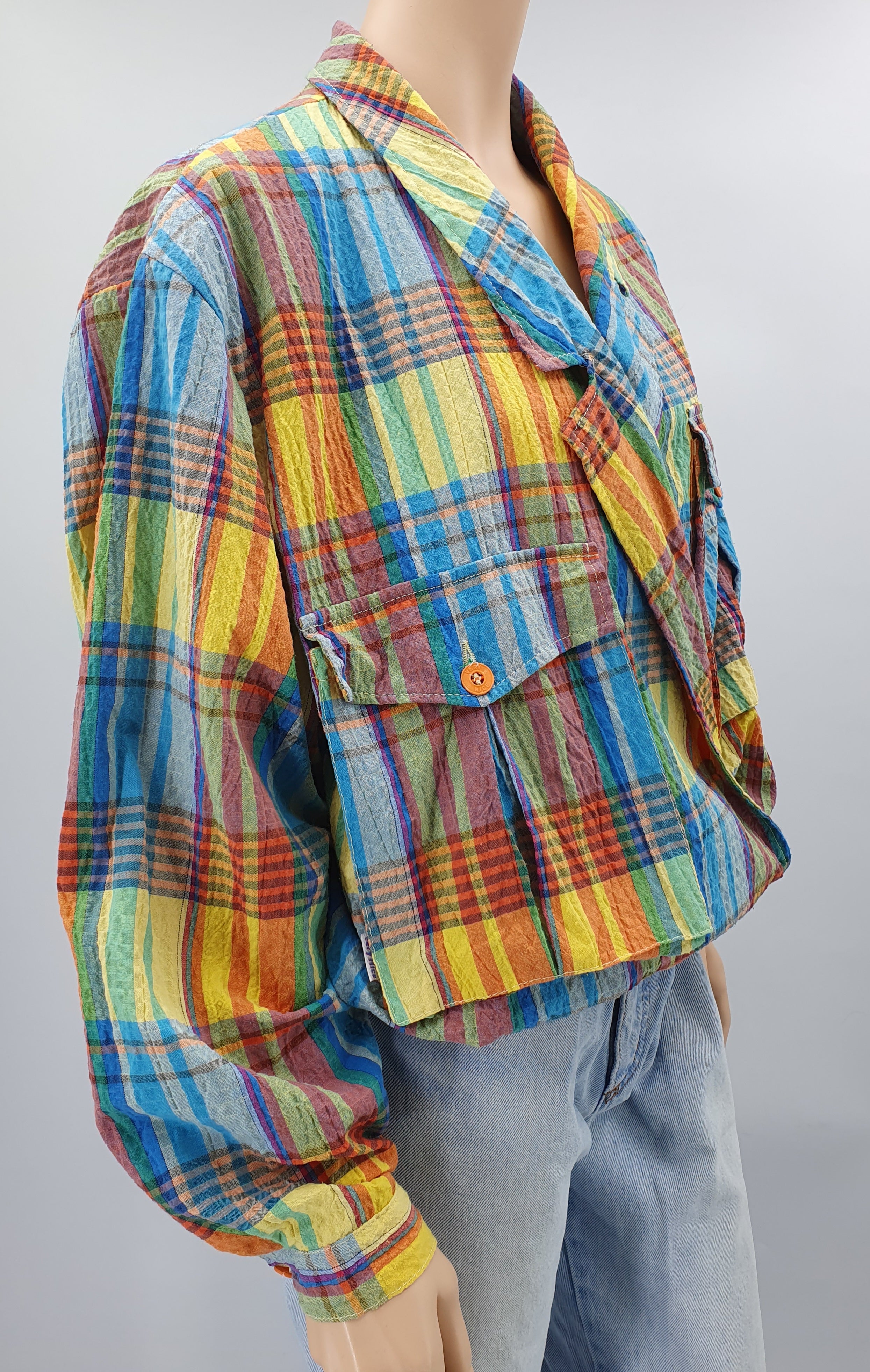 Very Nice, multi-colored summer jacket from the 80s, size 40-42