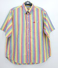 Chino, men's short-sleeved striped shirt from the 80s-90s, size 2XL