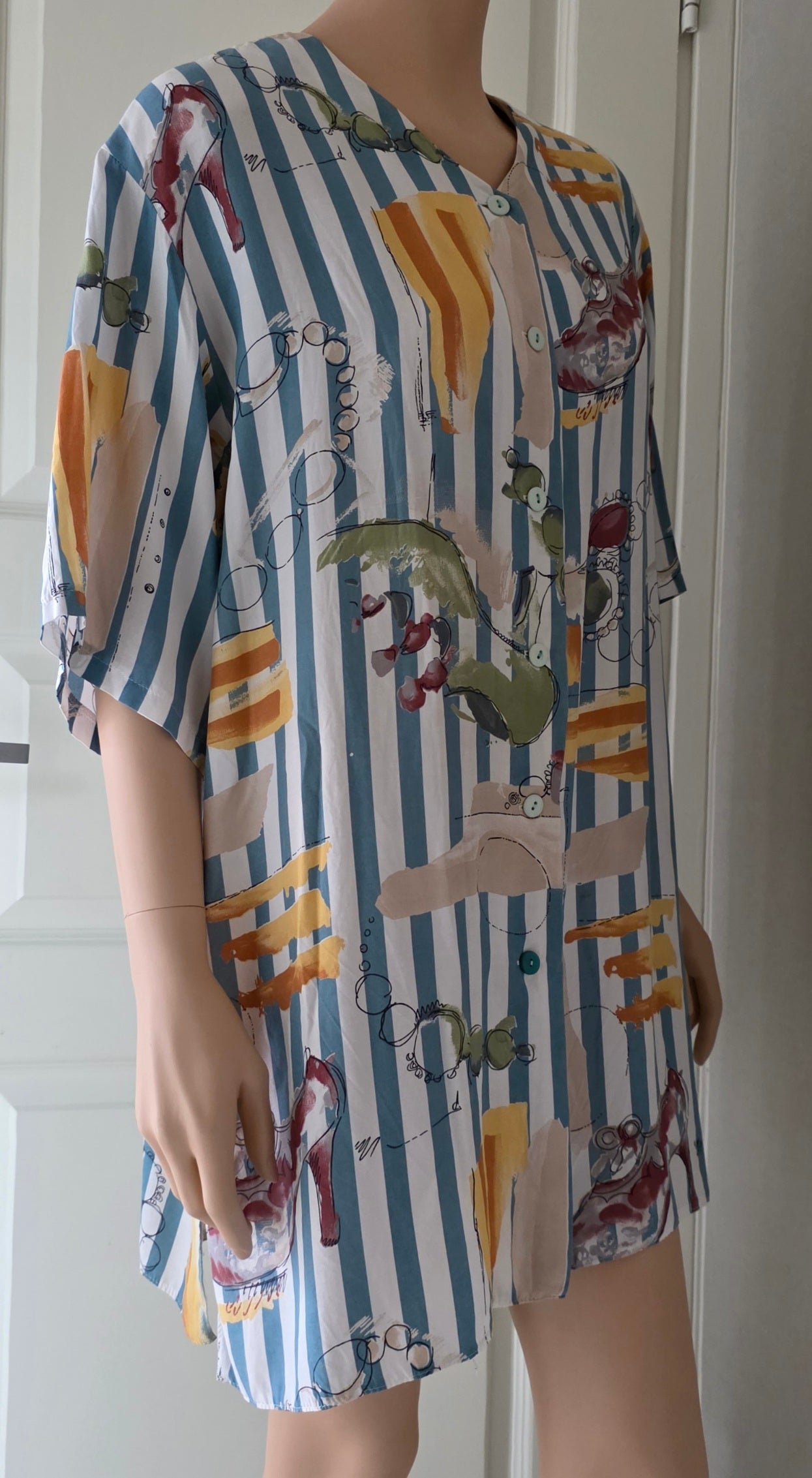 Joutsela, striped women's shirt from the 90s, size 46