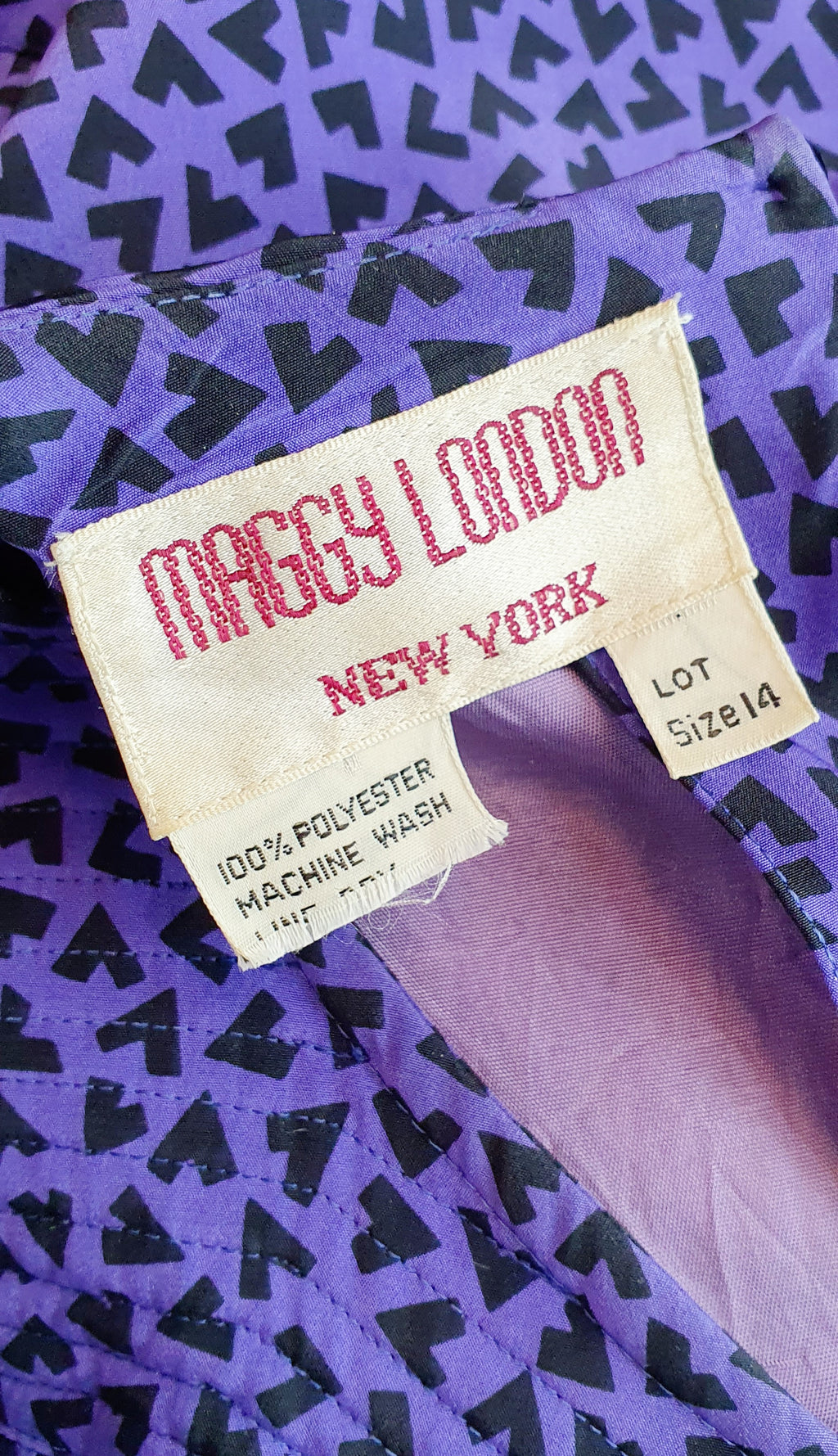 Maggy London, vintagemekko lasketulla helmalla, 80-luvulta, koko 38-40